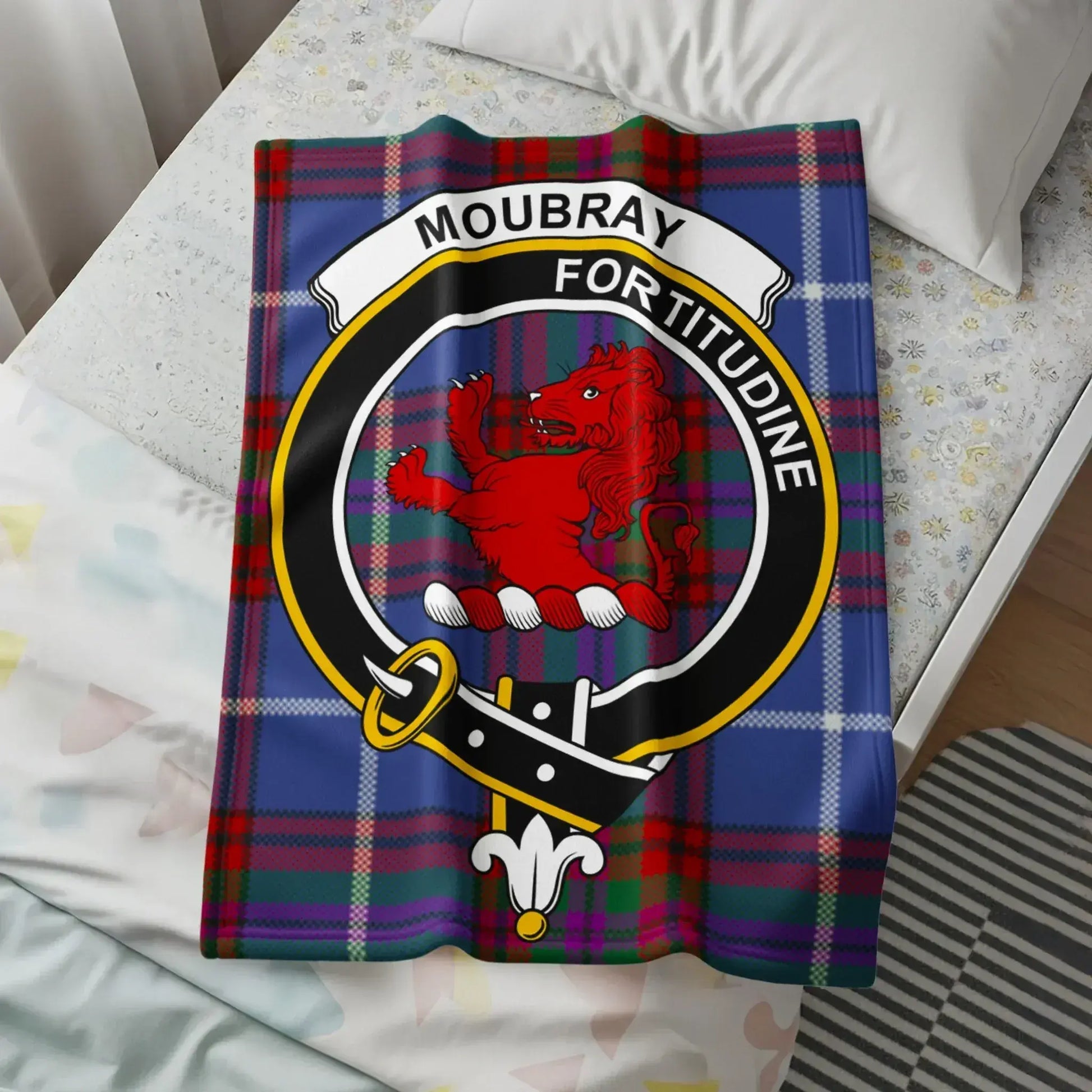 Moubray Fortitudine Motto Family Crest Tartan Blanket product