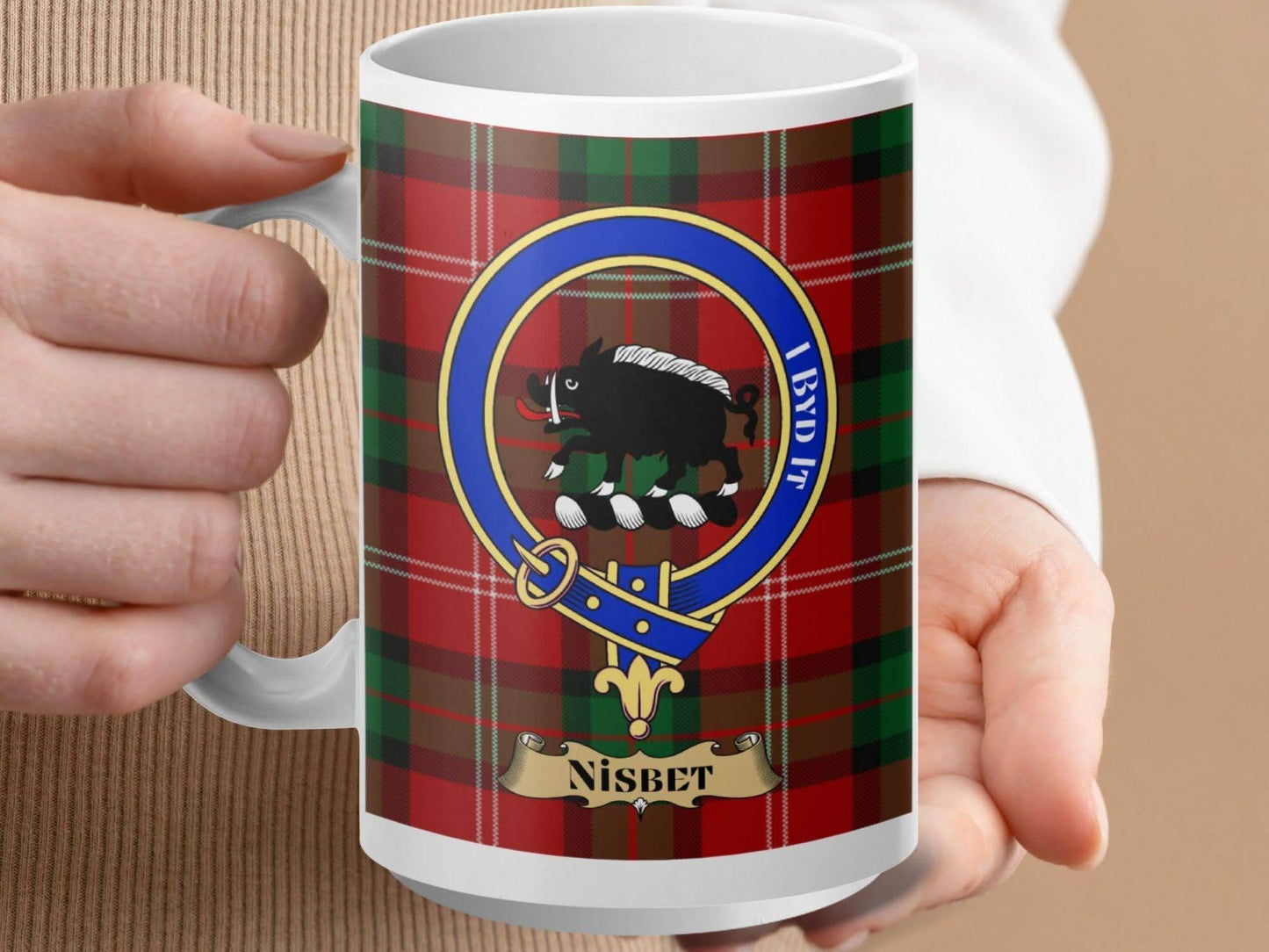 Nisbet Clan Tartan Crest Design Ceramic Mug product