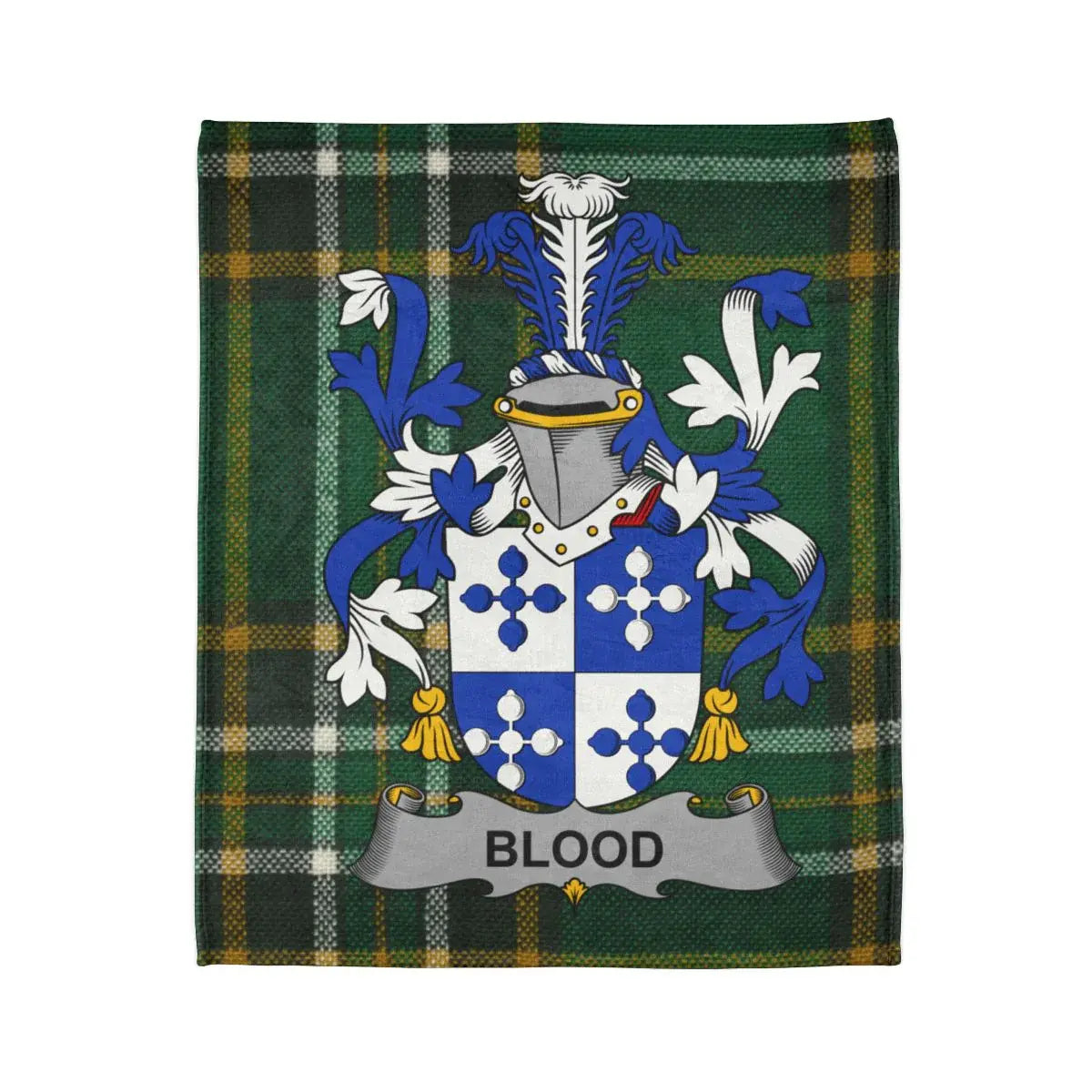 Blood Family Crest Heraldic Design Tartan Blanket product