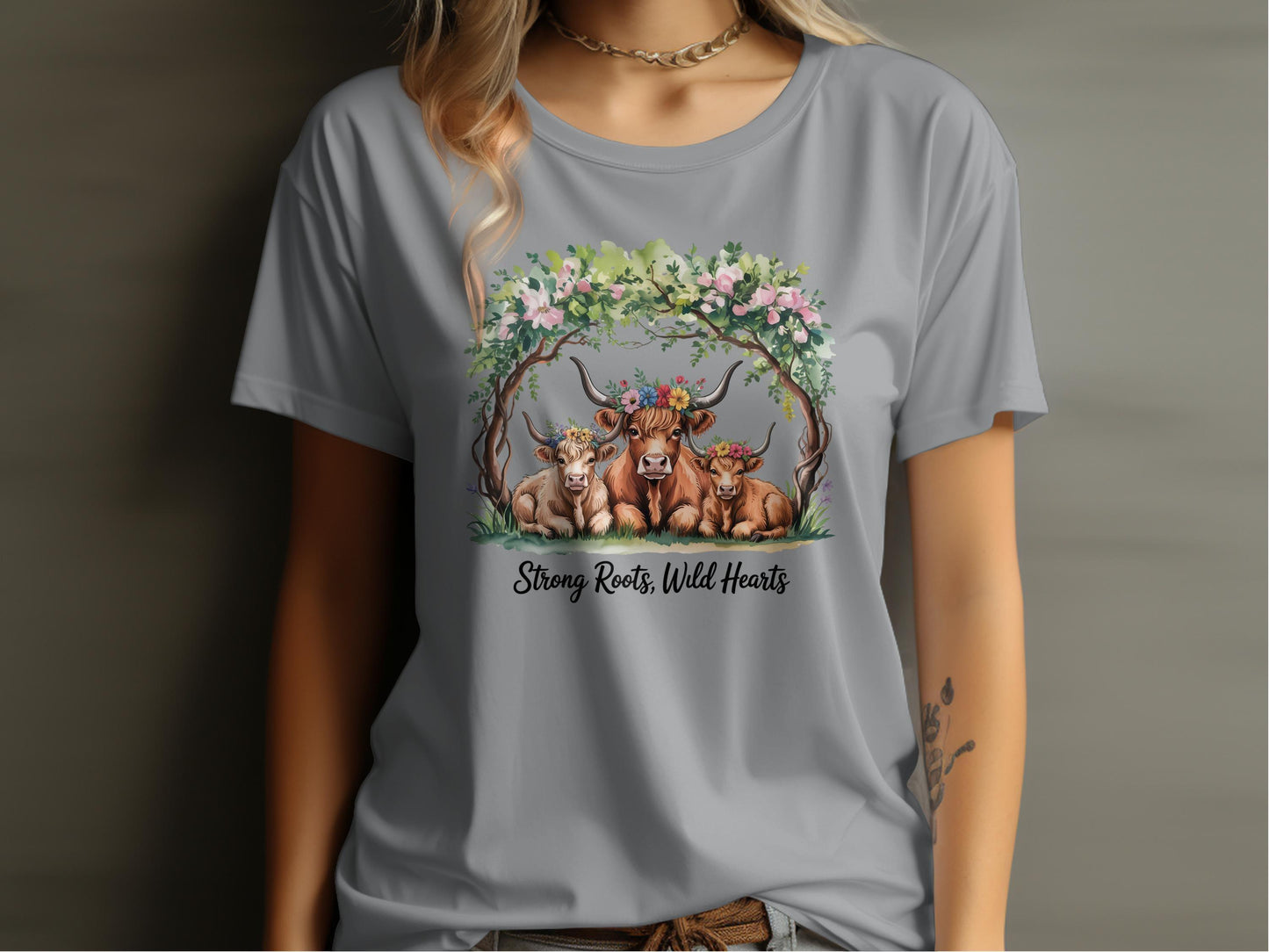 Strong Roots Wild Hearts Animal Design T-shirt product