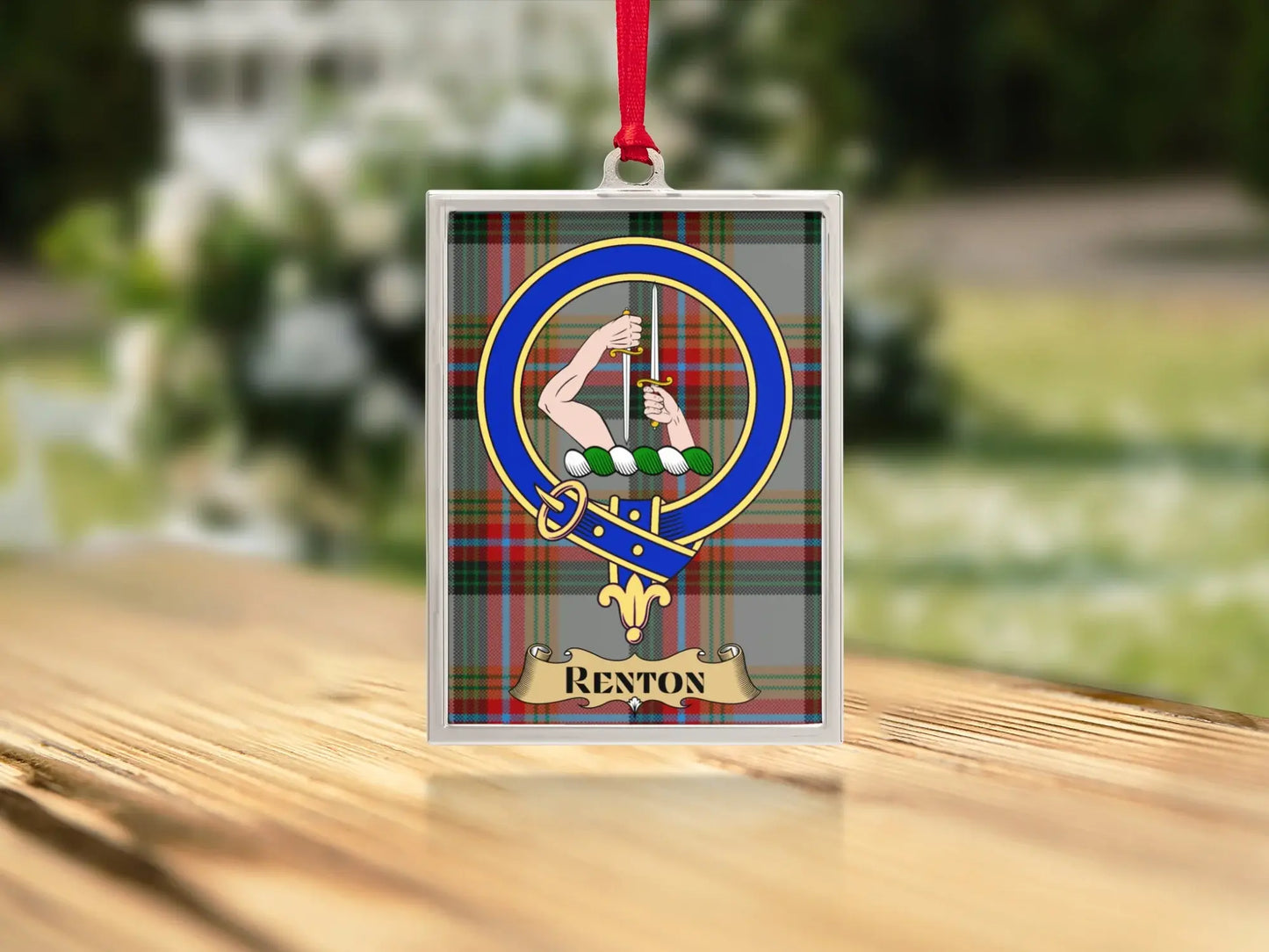 Renton Clan Badge with Plaid Background product