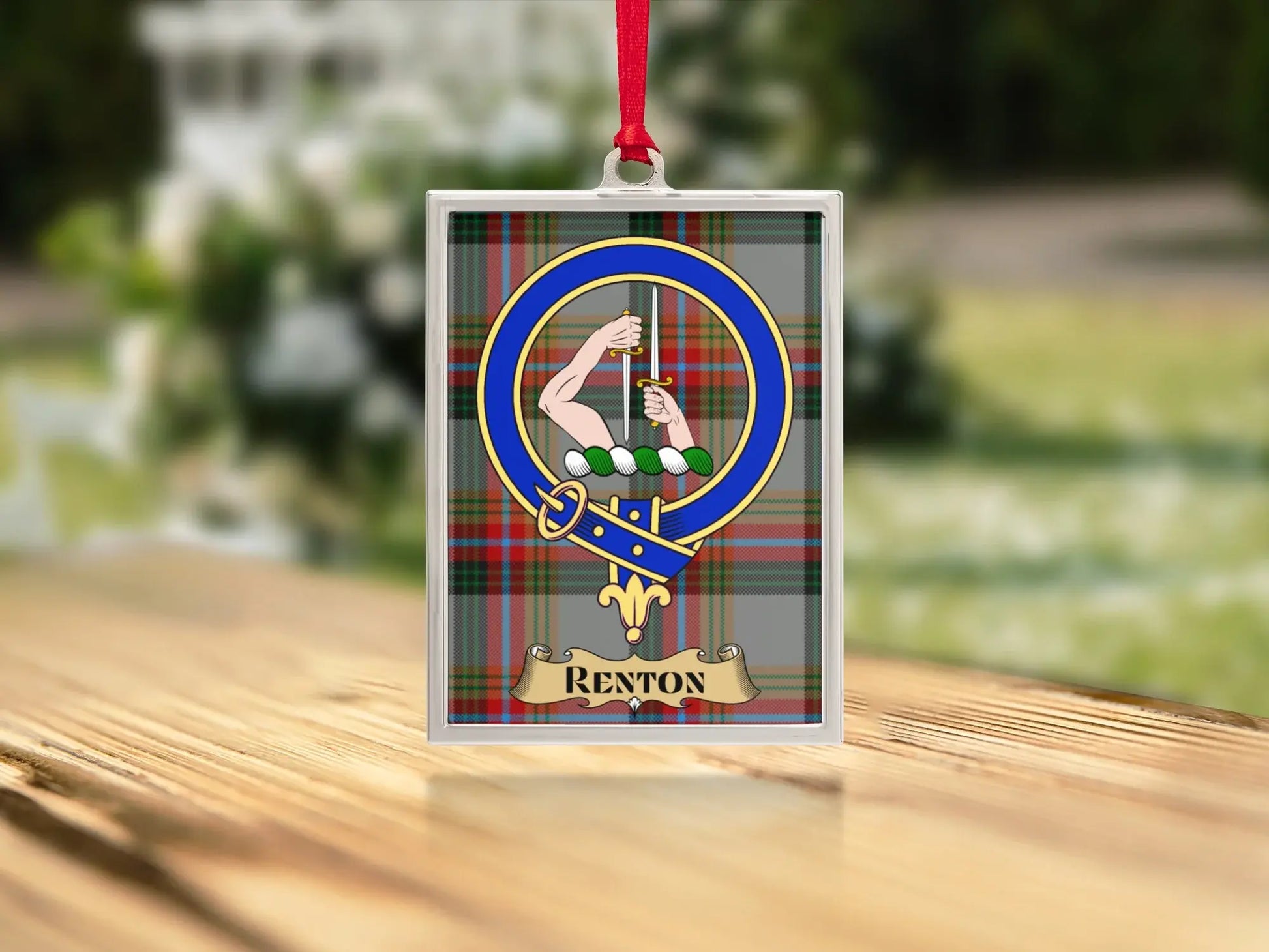Renton Clan Badge with Plaid Background product