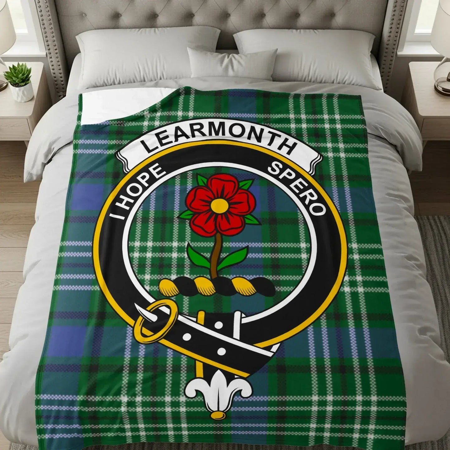 Learnmonth I Hope Spero Tartan Design Fleece Blanket product