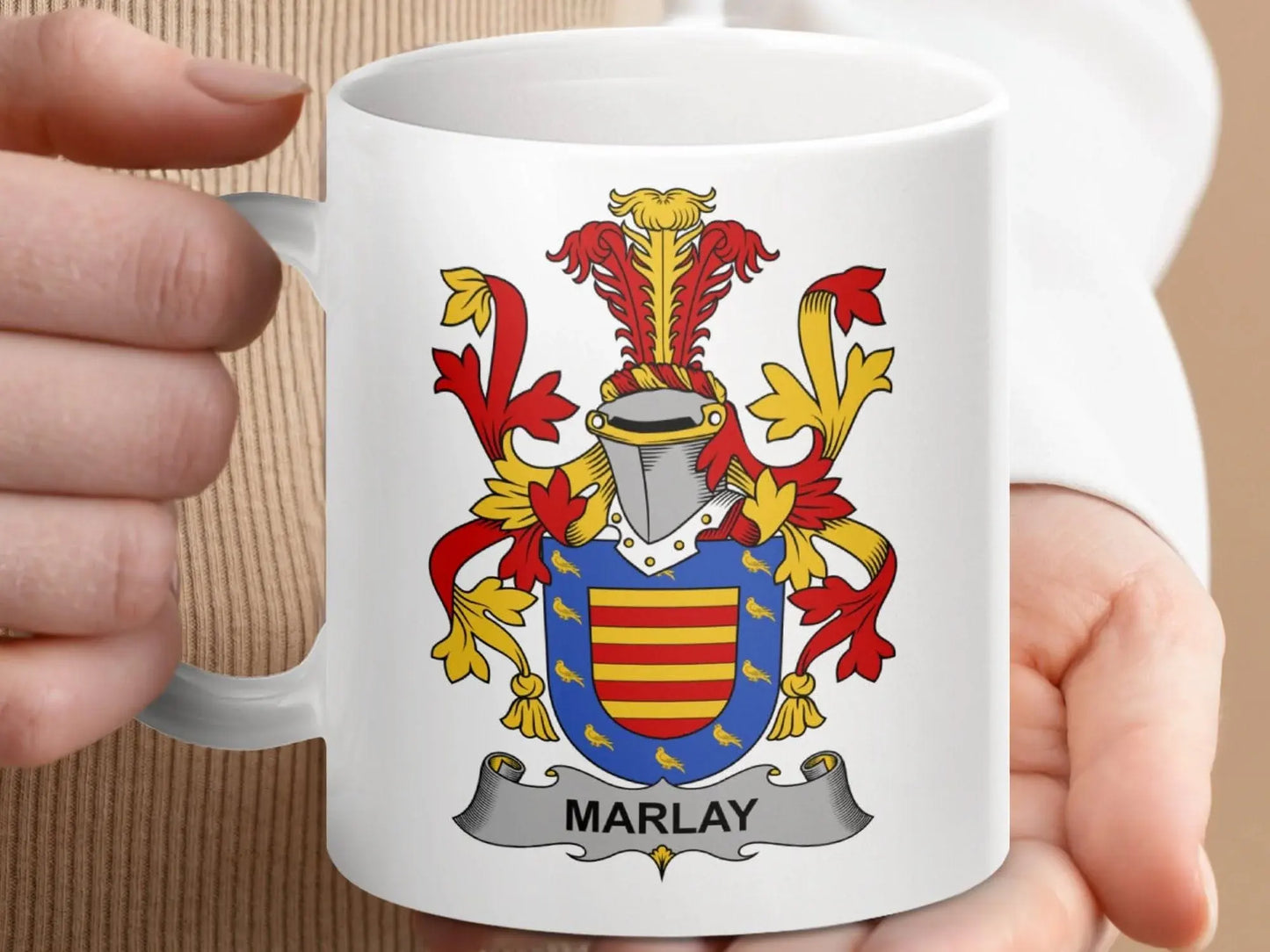 Marlay Surname Irish Family Crest Mug - Celtic Ancestry Gifts