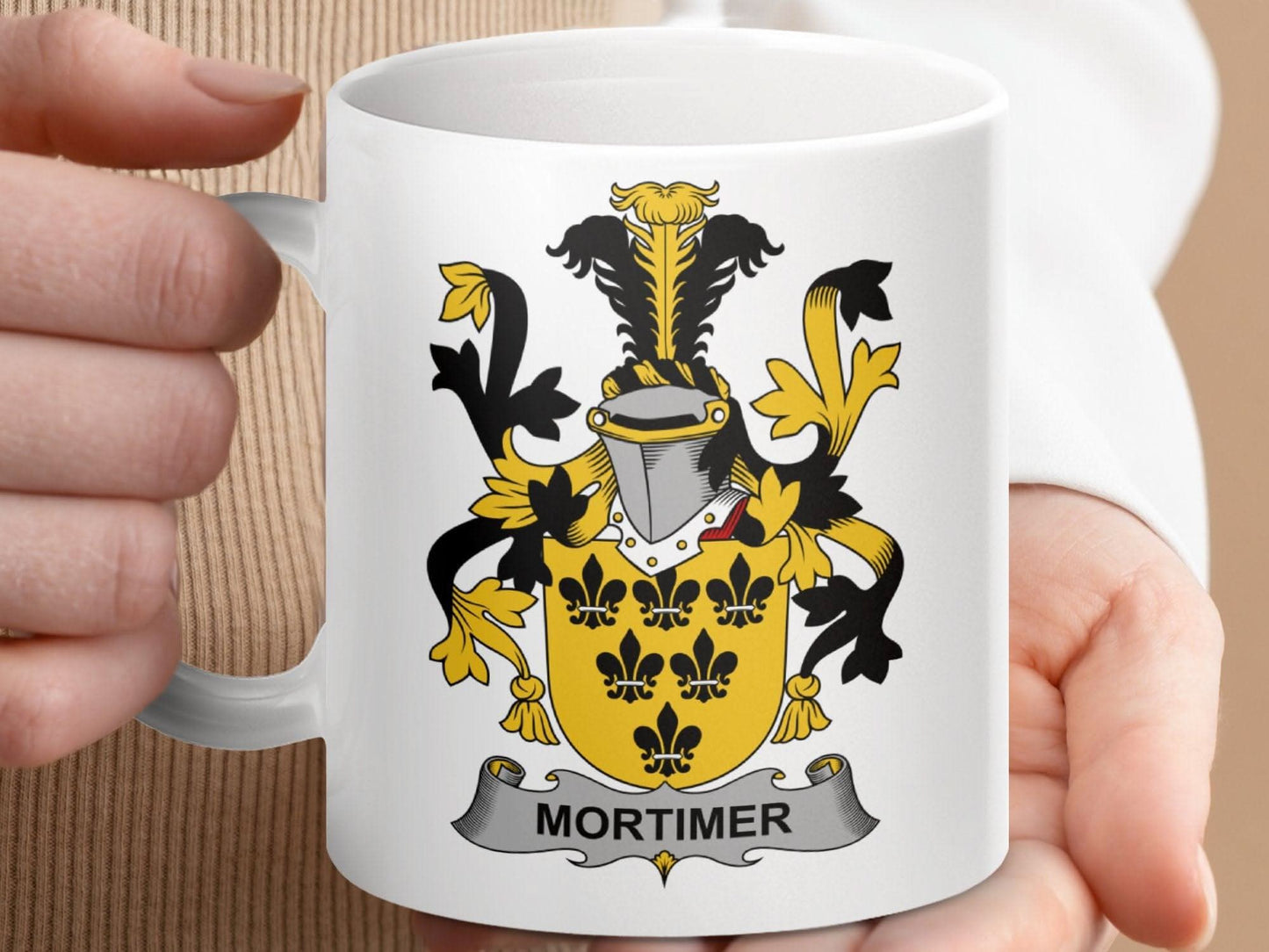 Mortimer Family Crest Heraldic Coat of Arms Mug - Celtic Ancestry Gifts