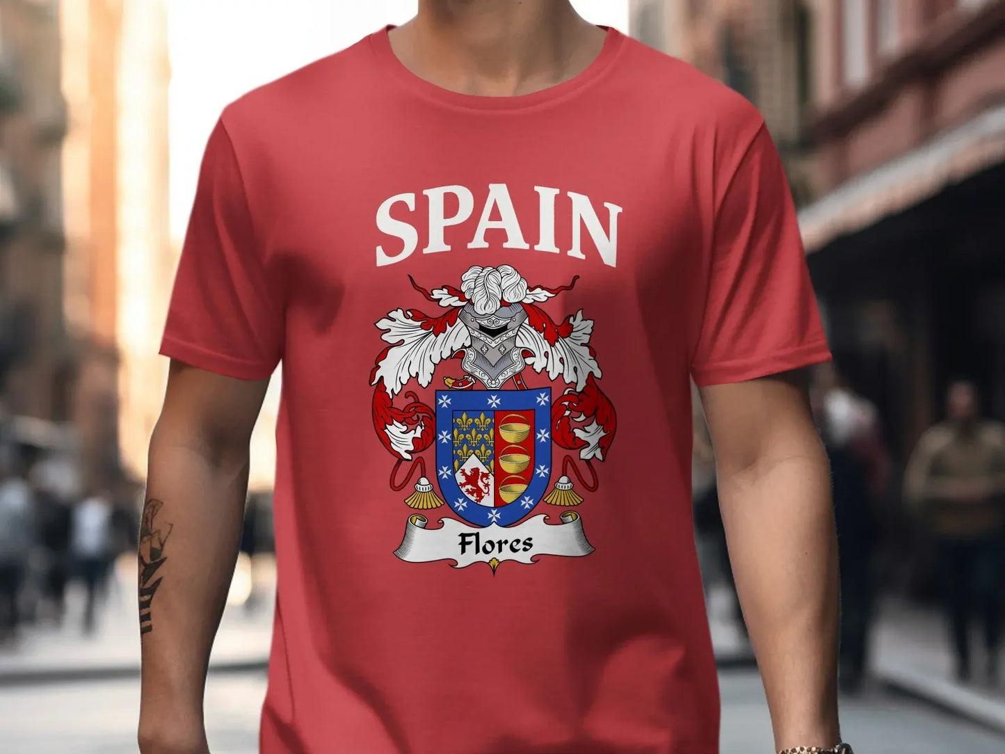 Spain Flores Family Crest Emblem Graphic T-shirt product type
