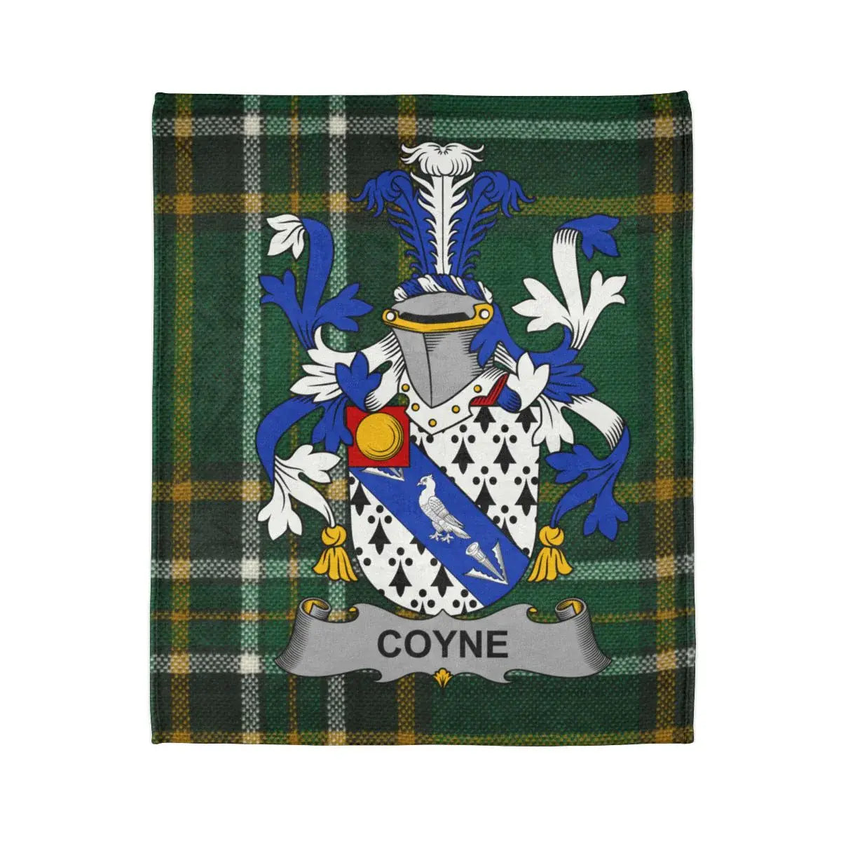 Coat of Arms on Green Tartan Blanket product type