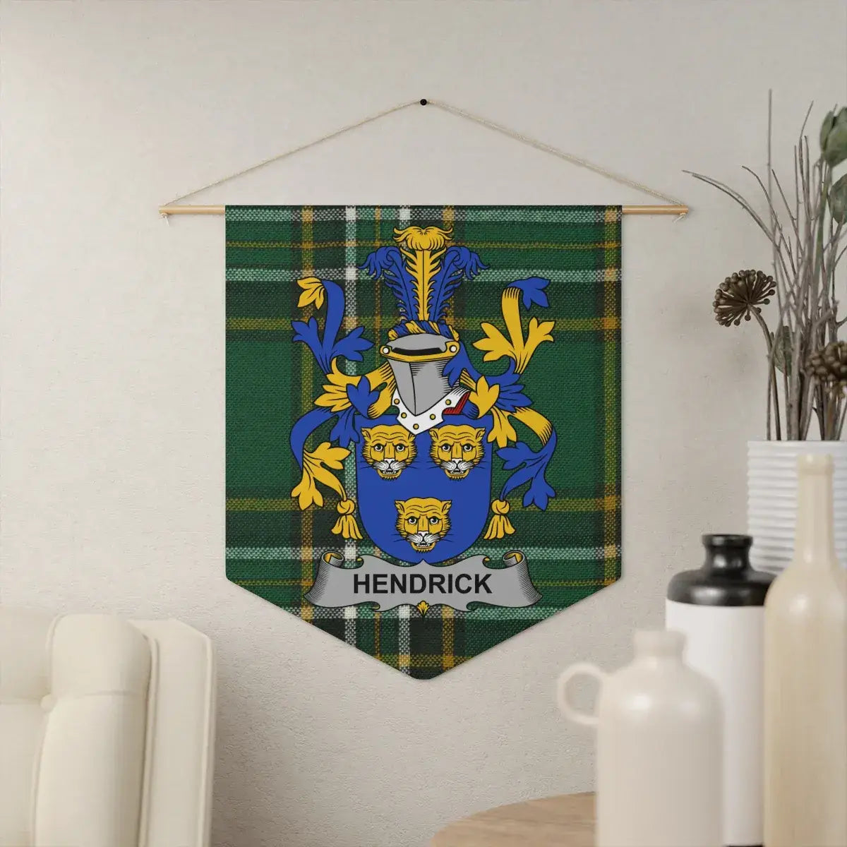 Hendrick Family Crest Coat of Arms Hanging Wall Product