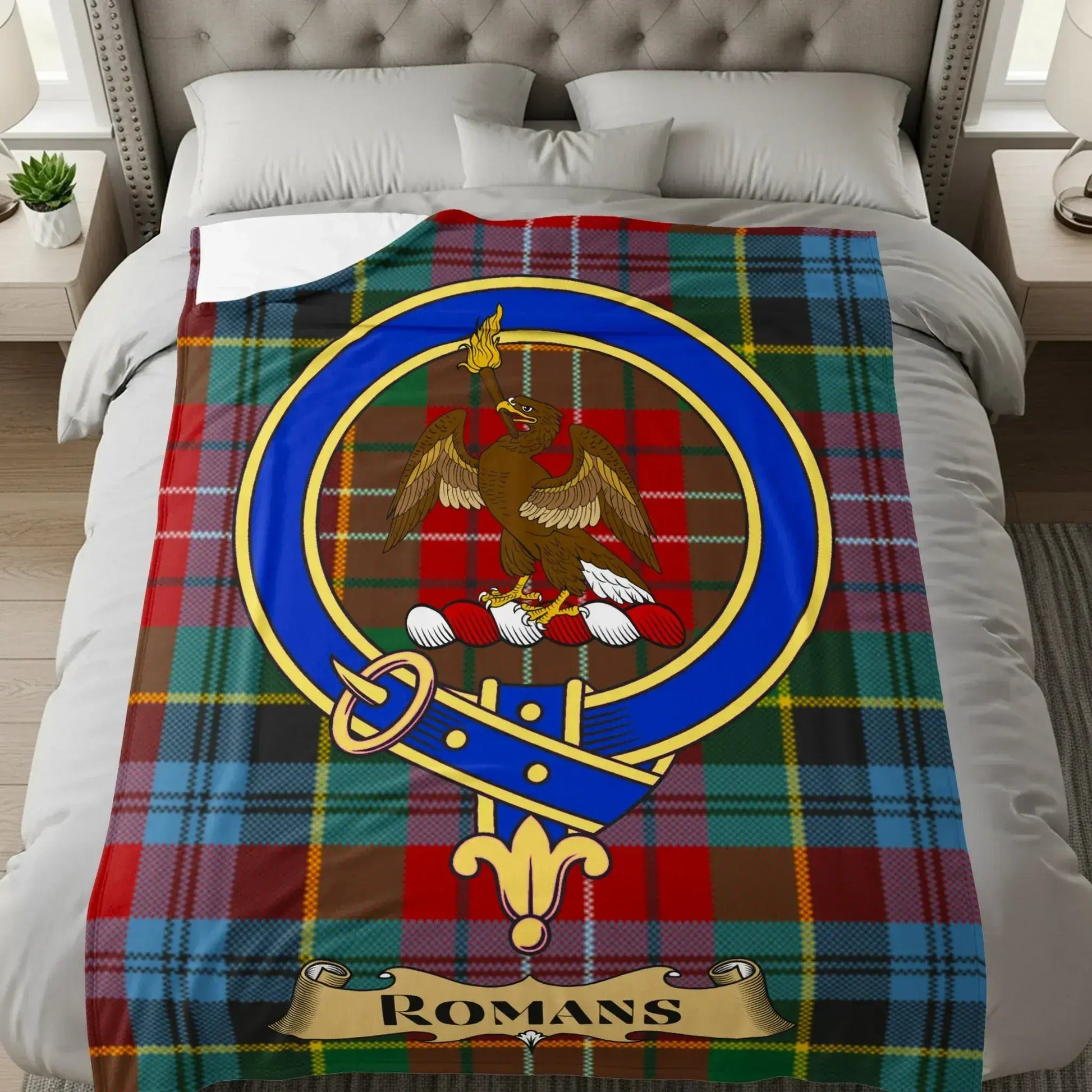 Romans Crest Emblem on Tartan Blanket product
