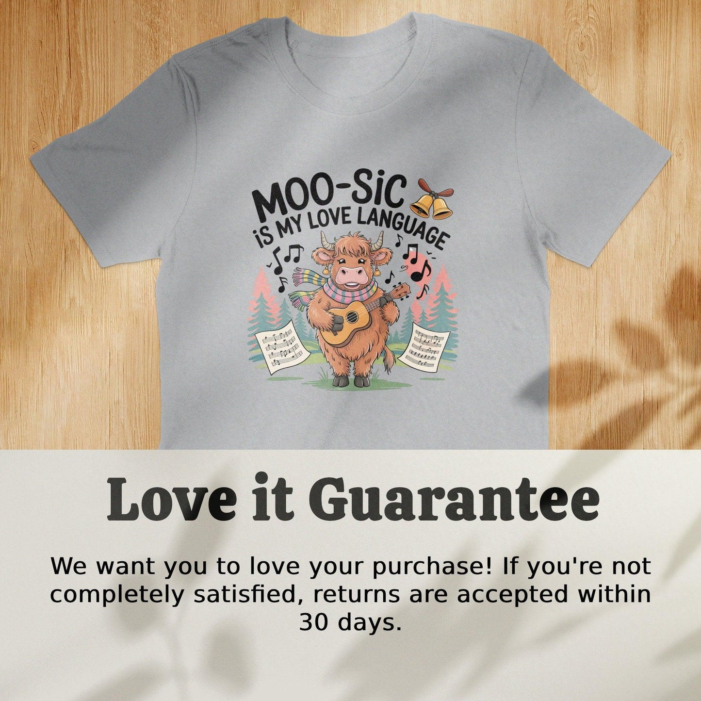 Funny Highland Cow Music Lover Tee Shirt product