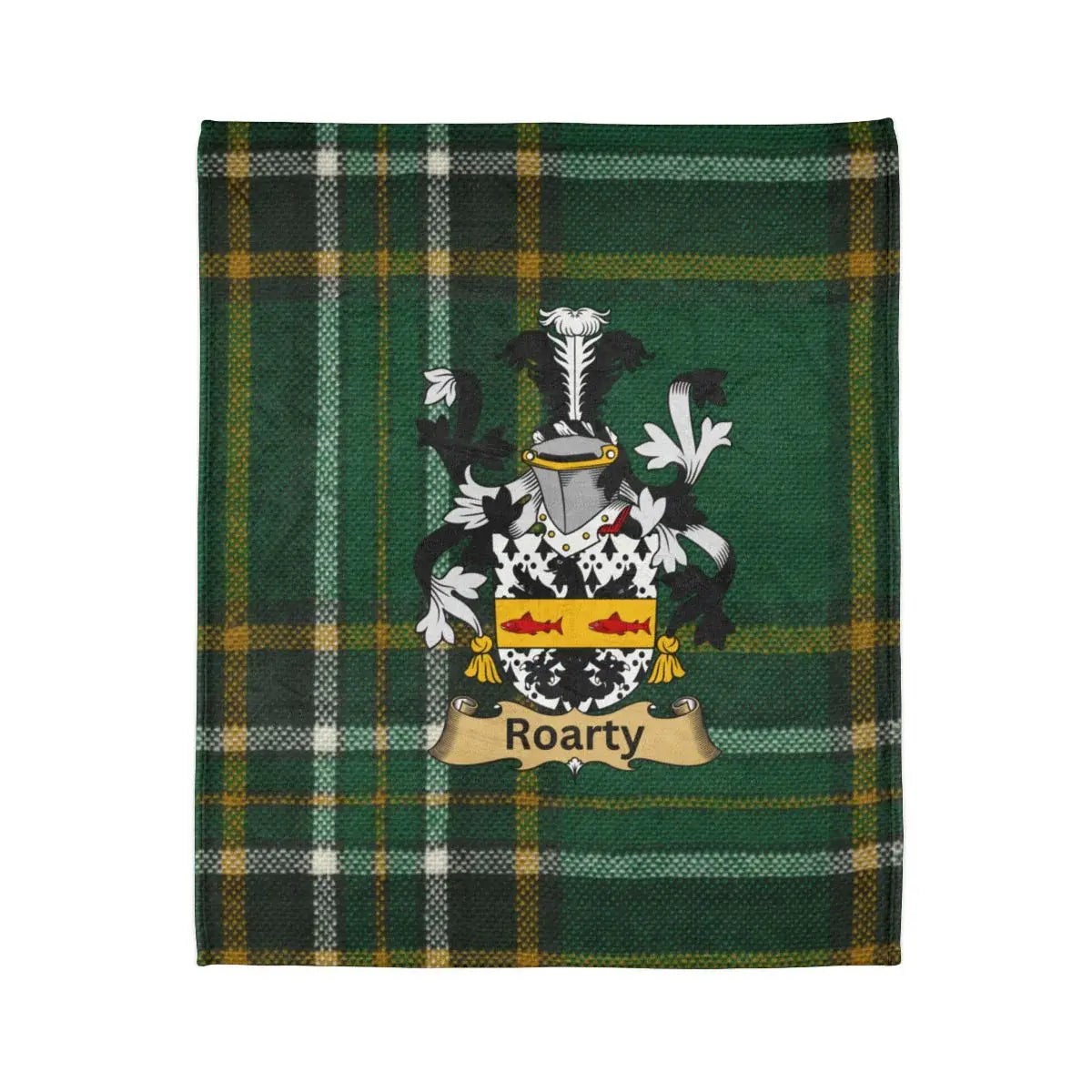 Custom Roarty Family Crest Tartan Blanket product
