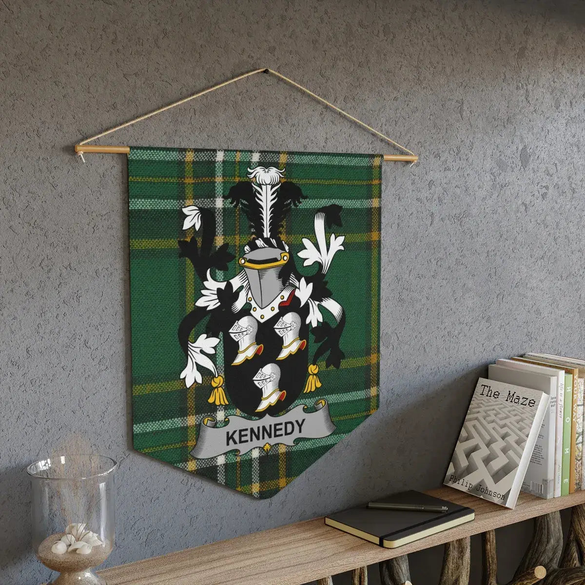 Kennedy Family Crest Plaid Wall Hanging product type