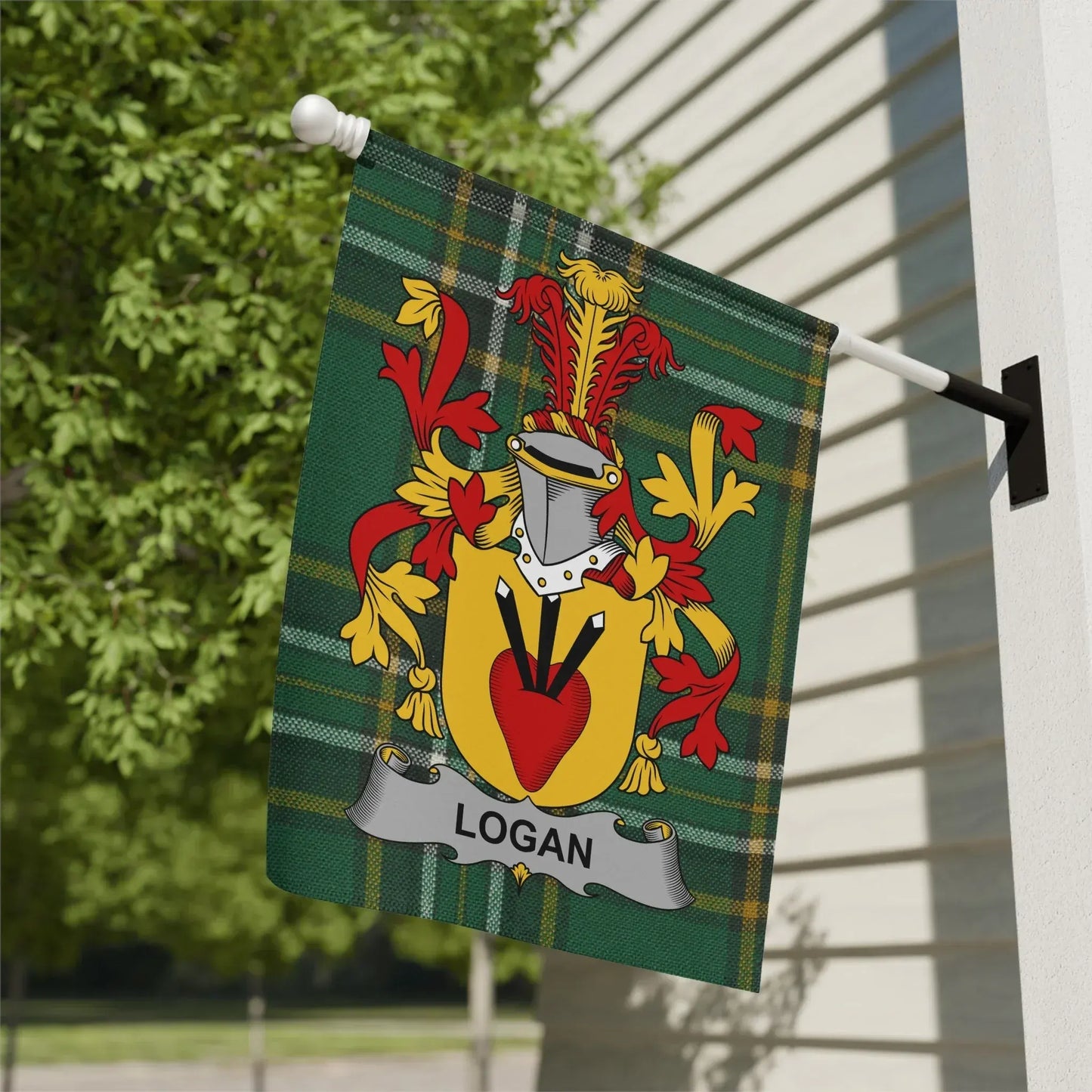 Personalized Logan Family Crest House Flag product