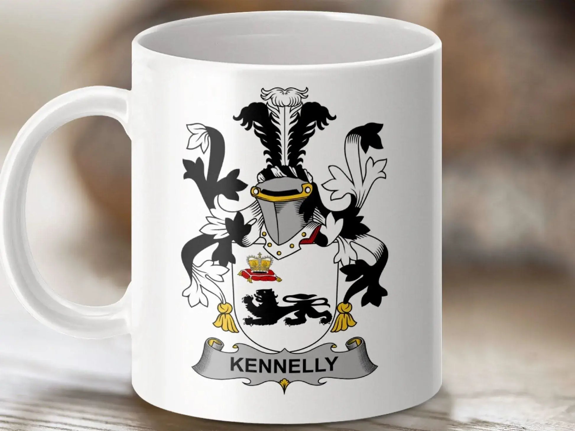 Kennelly Irish Surname Family Crest Gift Idea Unique mug - Celtic Ancestry Gifts