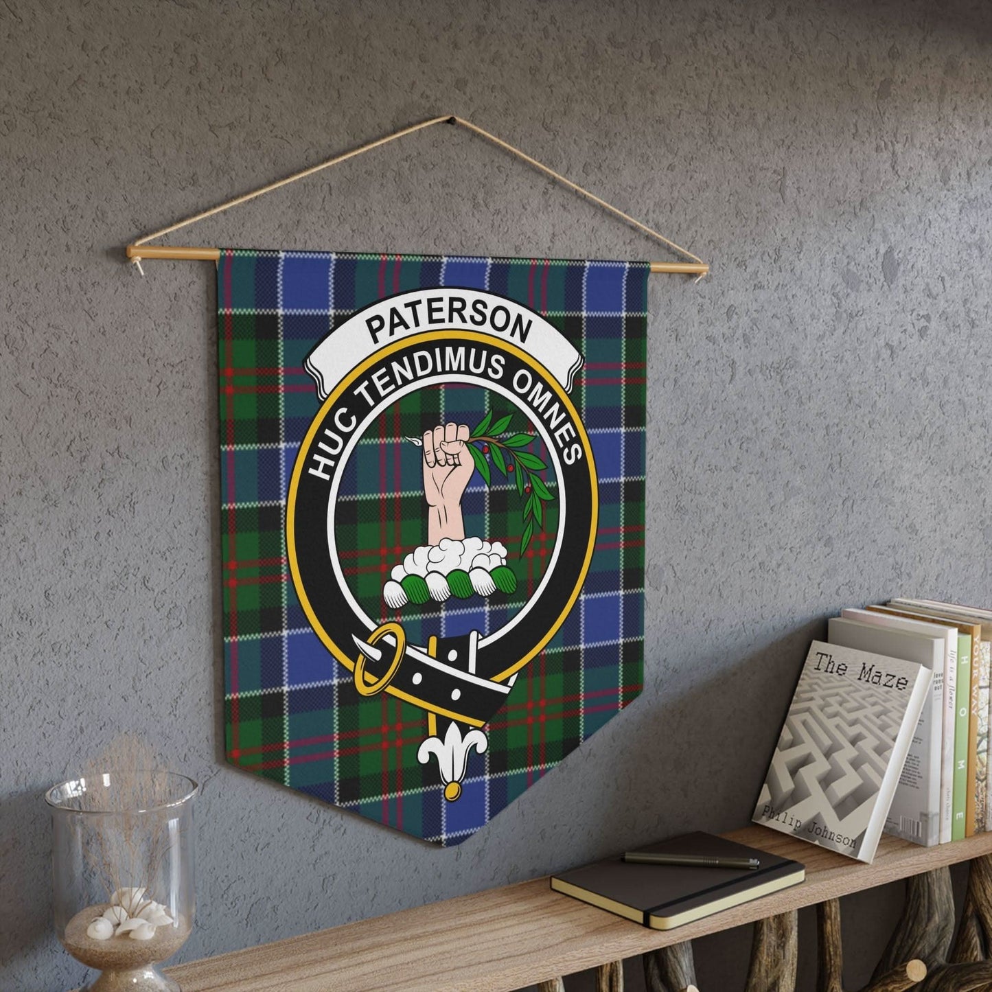 Paterson Clan Scottish Tartan Design Wall Pennant - Celtic Ancestry Gifts