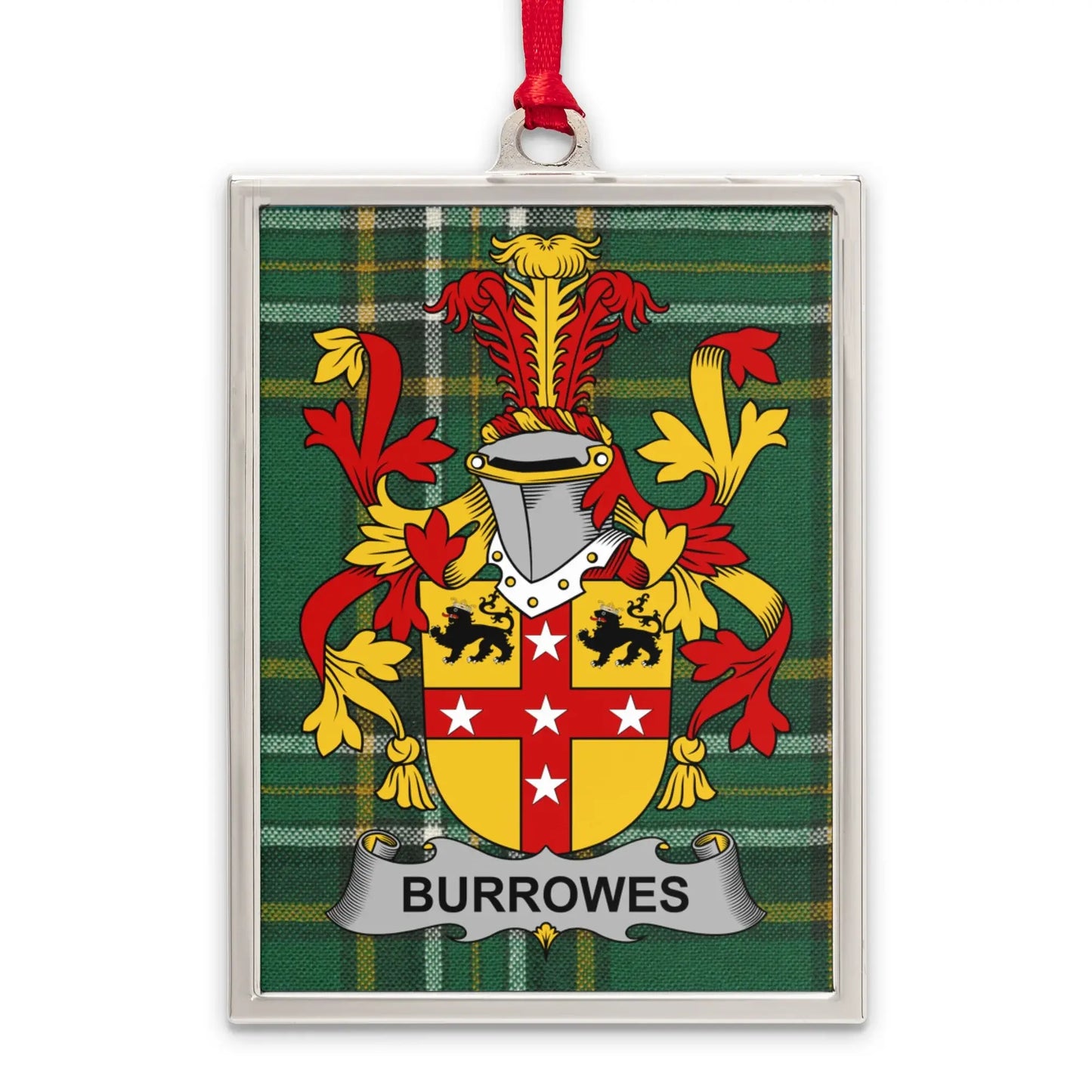 Burrowes Family Crest Tartan Plaid Rectangular Product