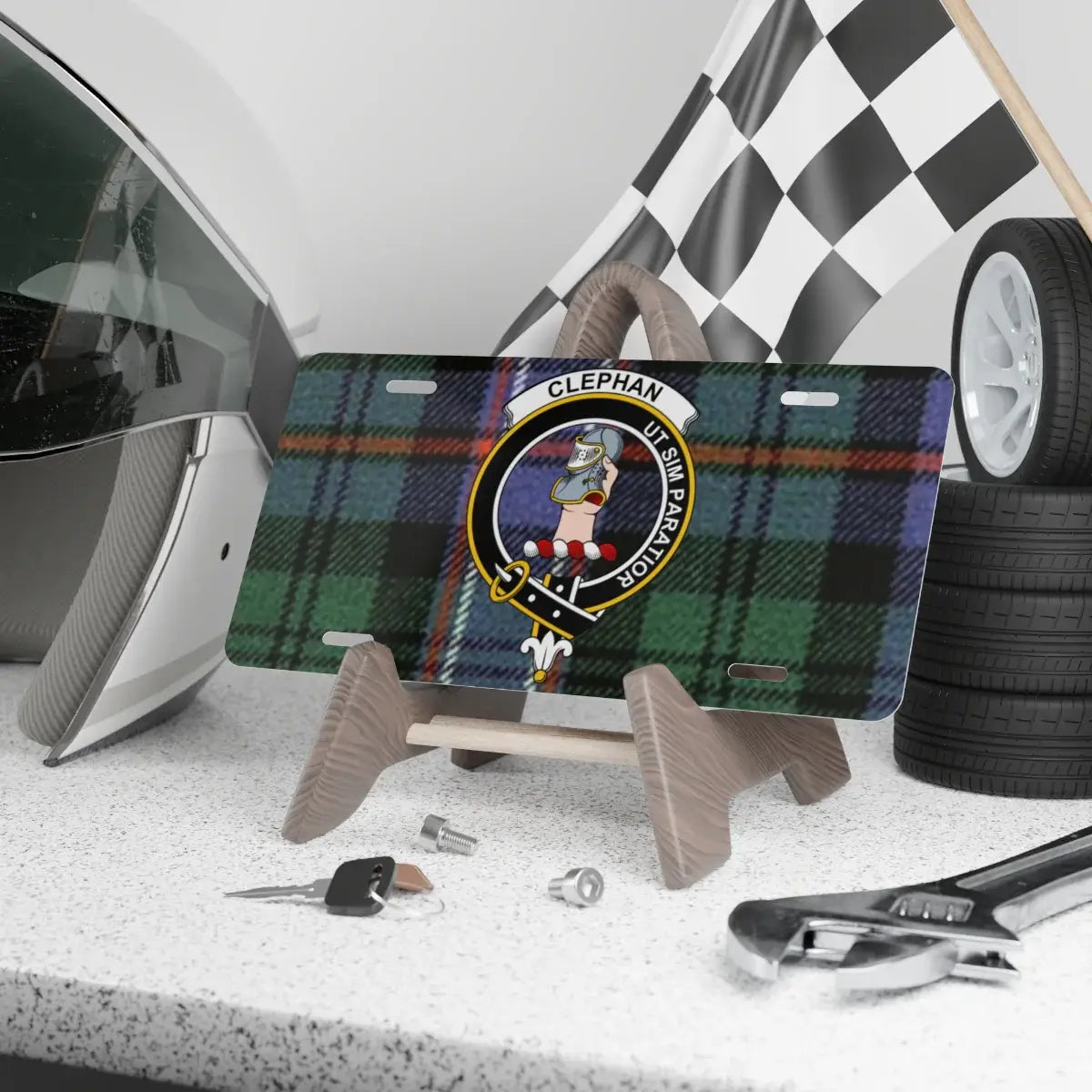 Clephan Suh Iriardolr Tartan License Plate product
