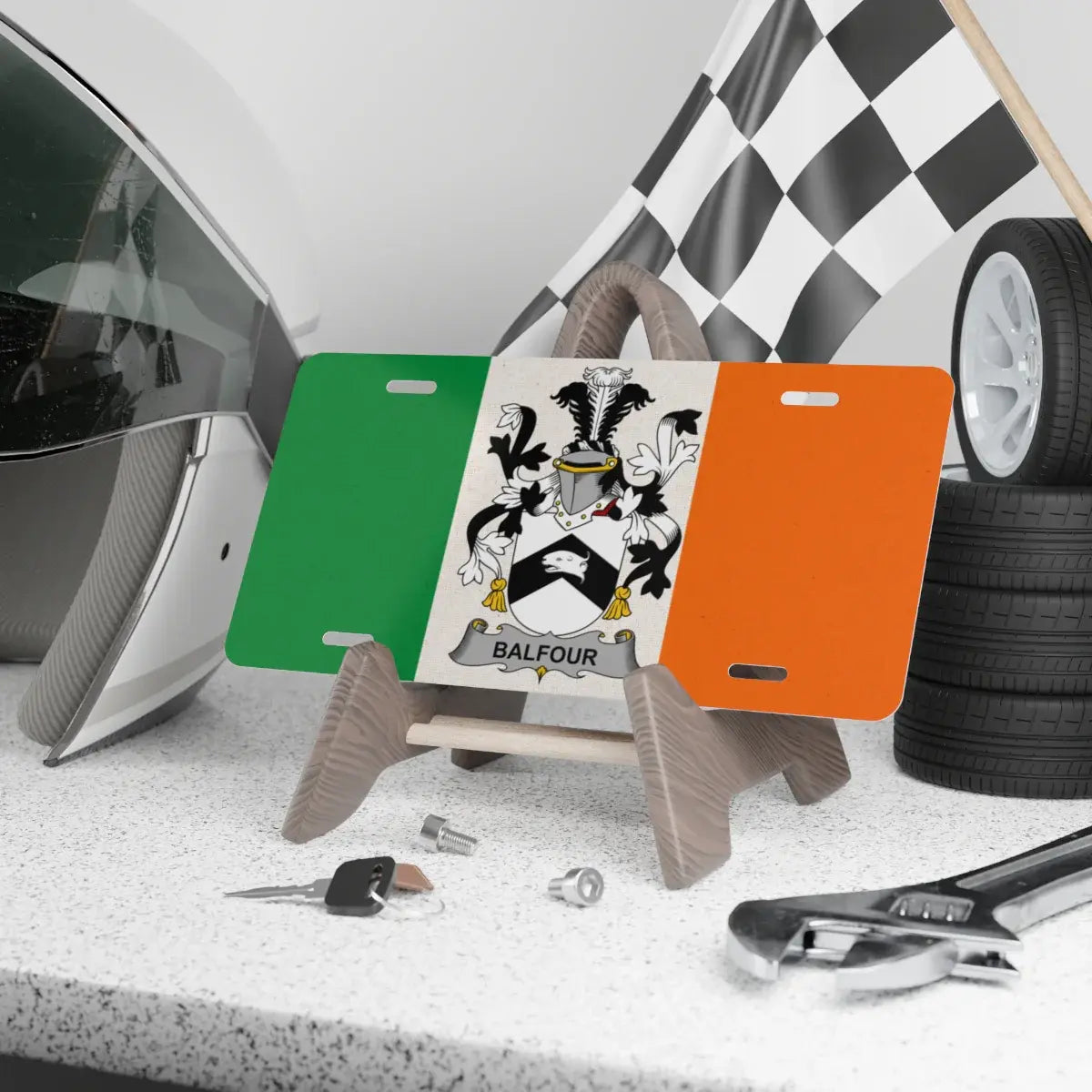 Irish Coat of Arms Design on Custom Car Tag product