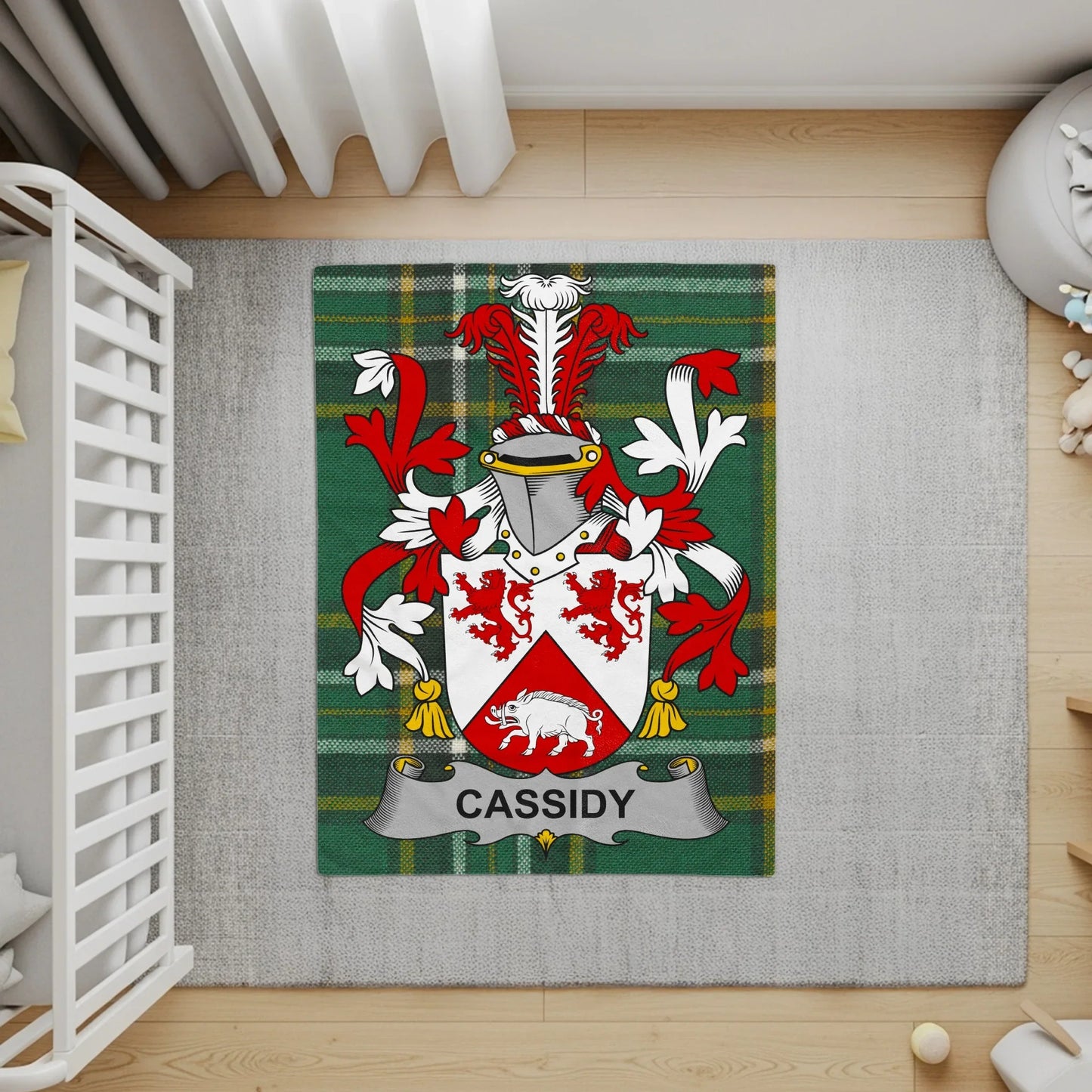 Personalized Cassidy Family Crest Area Rug product