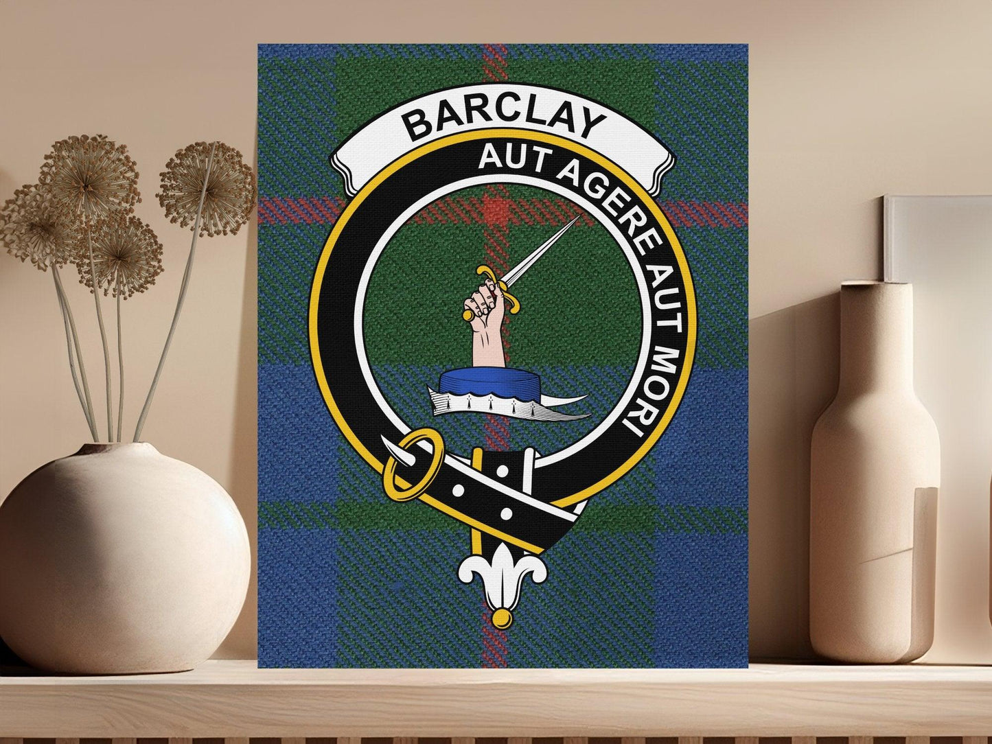 Barclay Scottish Tartan Crest Canvas - Celtic Ancestry Gifts