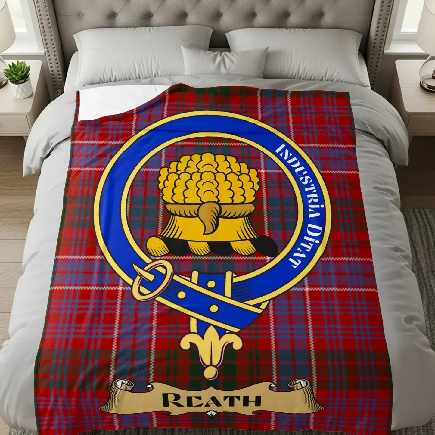 Scottish Clan Crest Tartan Blanket Bedding product type