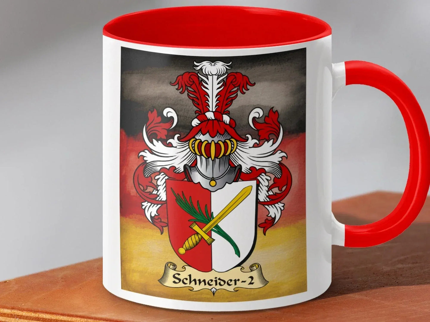 German Family Crest Custom Schneider Mug product