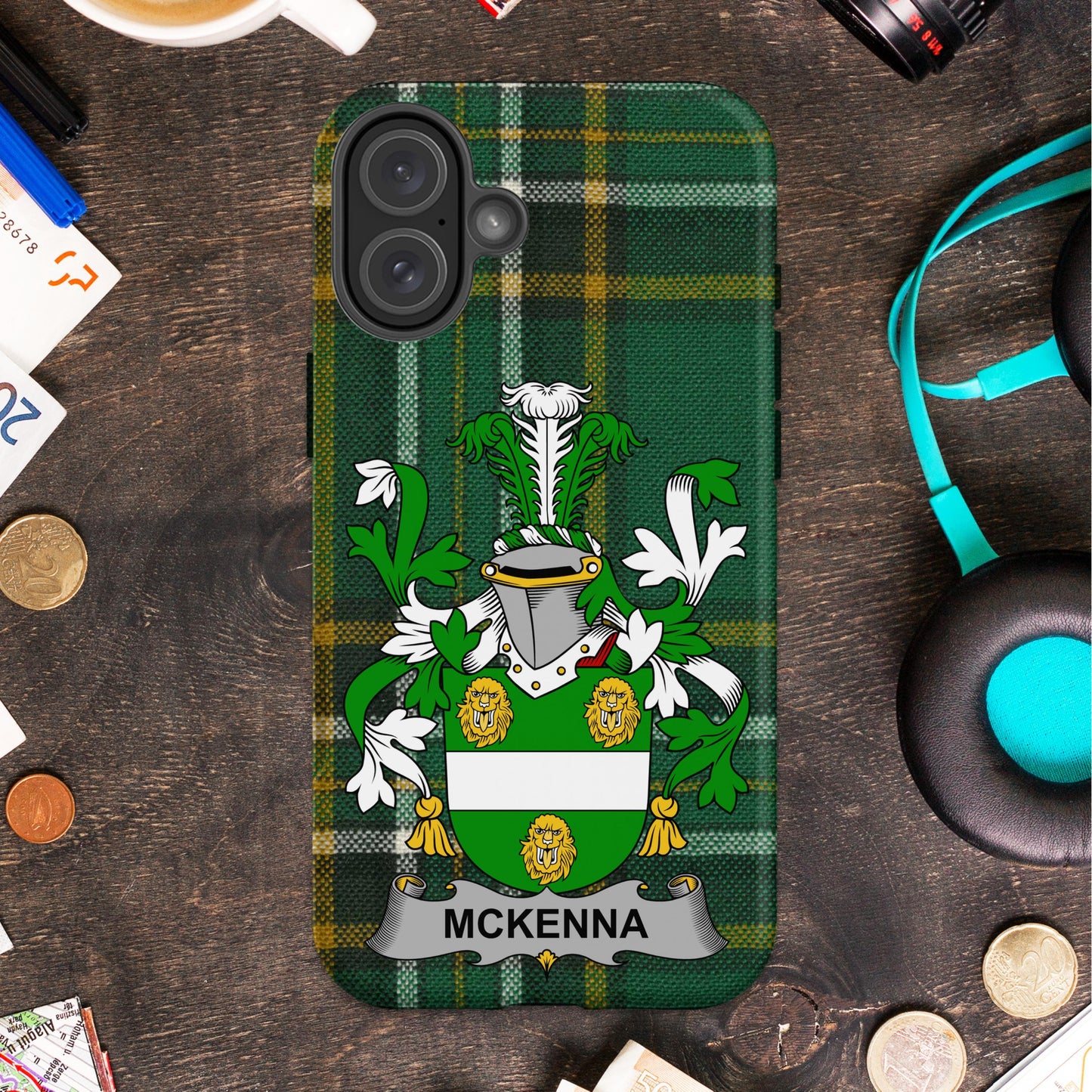 McKenna Irish Surname family Crest Cell phone cover - Celtic Ancestry Gifts