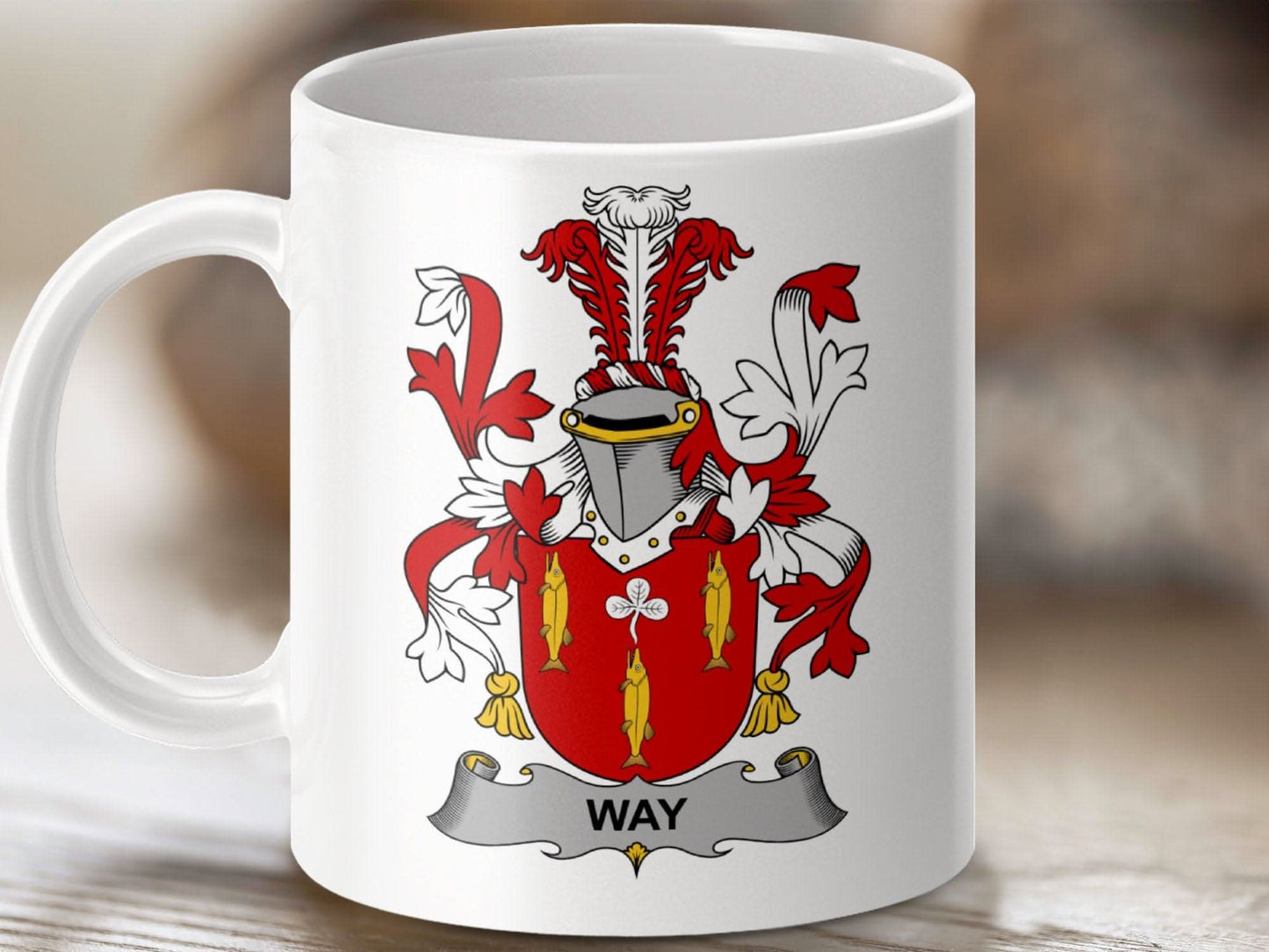 Way Surname Irish Family Crest Mug - Celtic Ancestry Gifts
