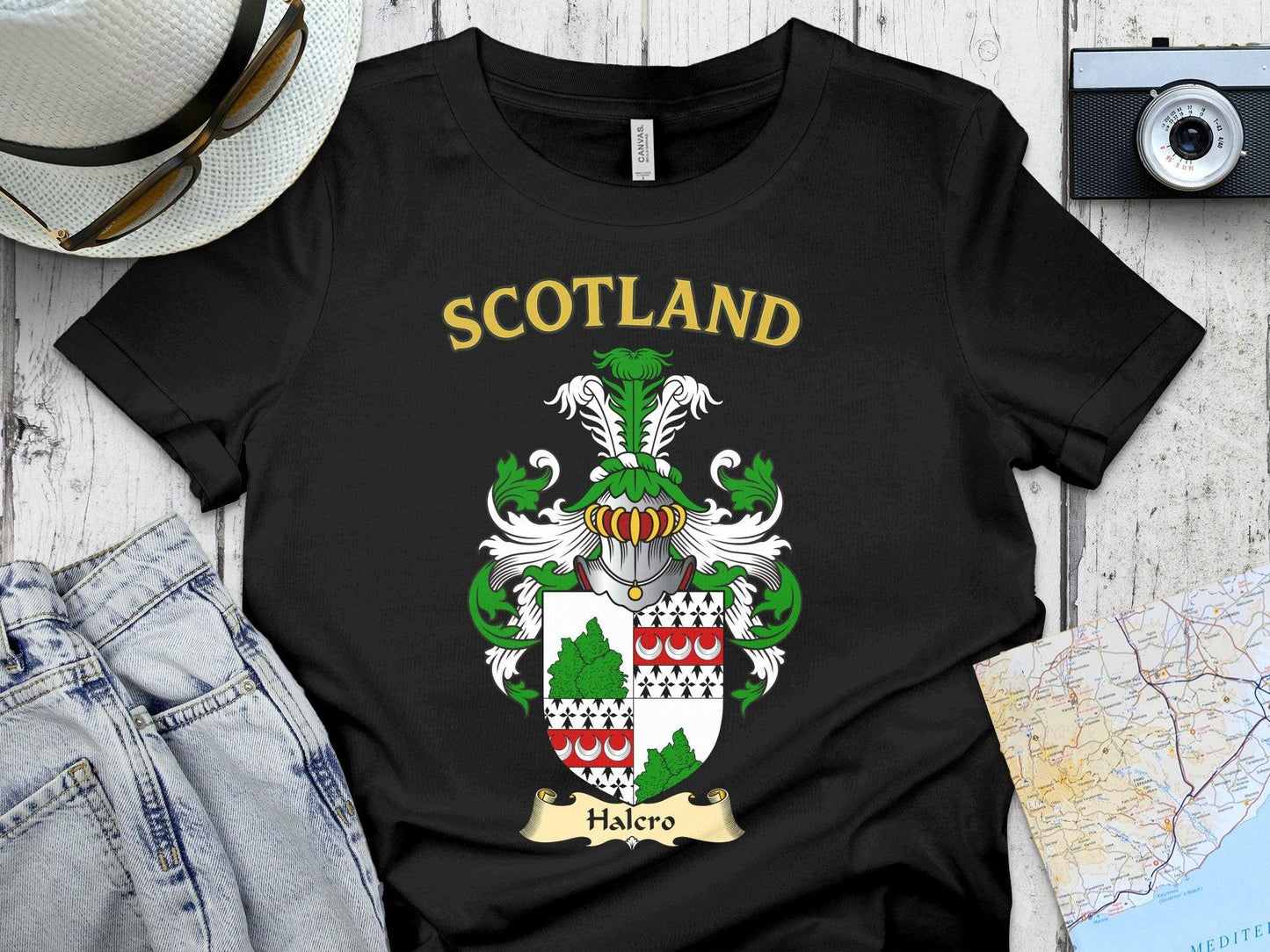 Scotland Halcro Family Crest Design T Shirt product