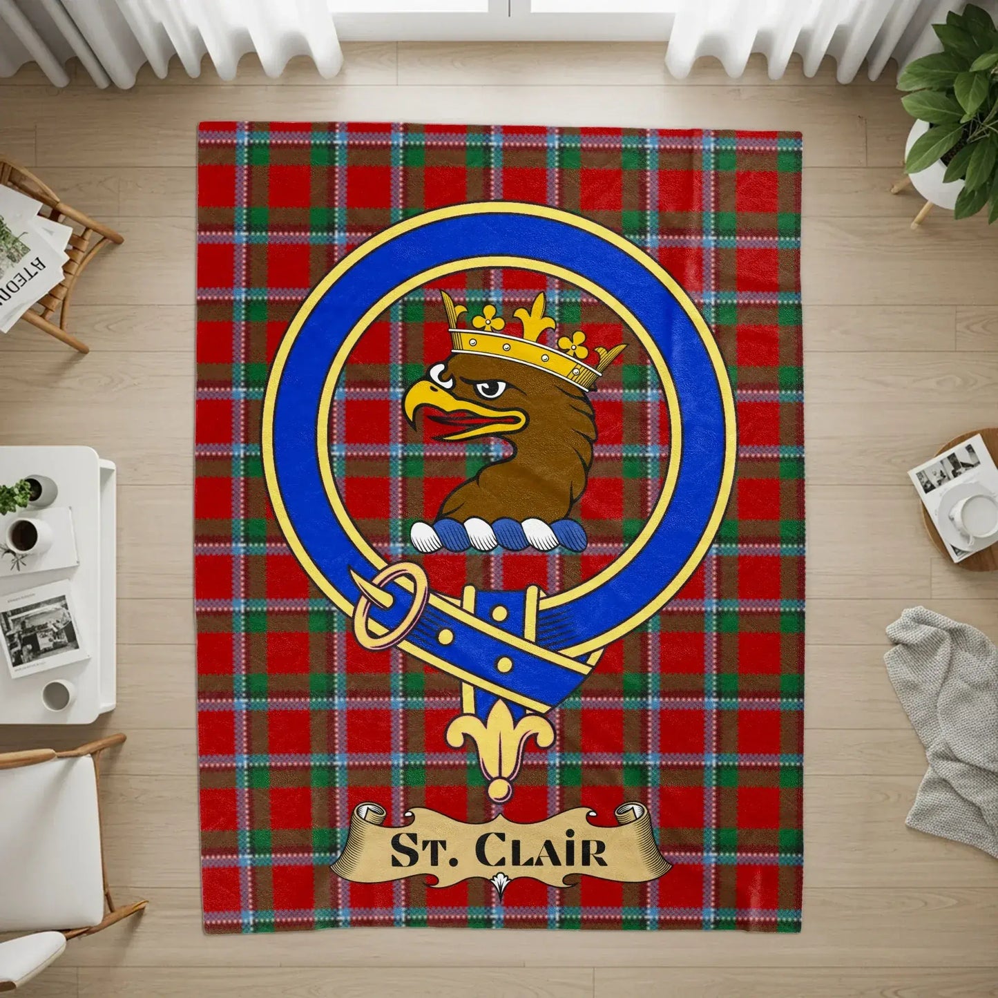 St. Clair Tartan Crest Pattern Area Rug product