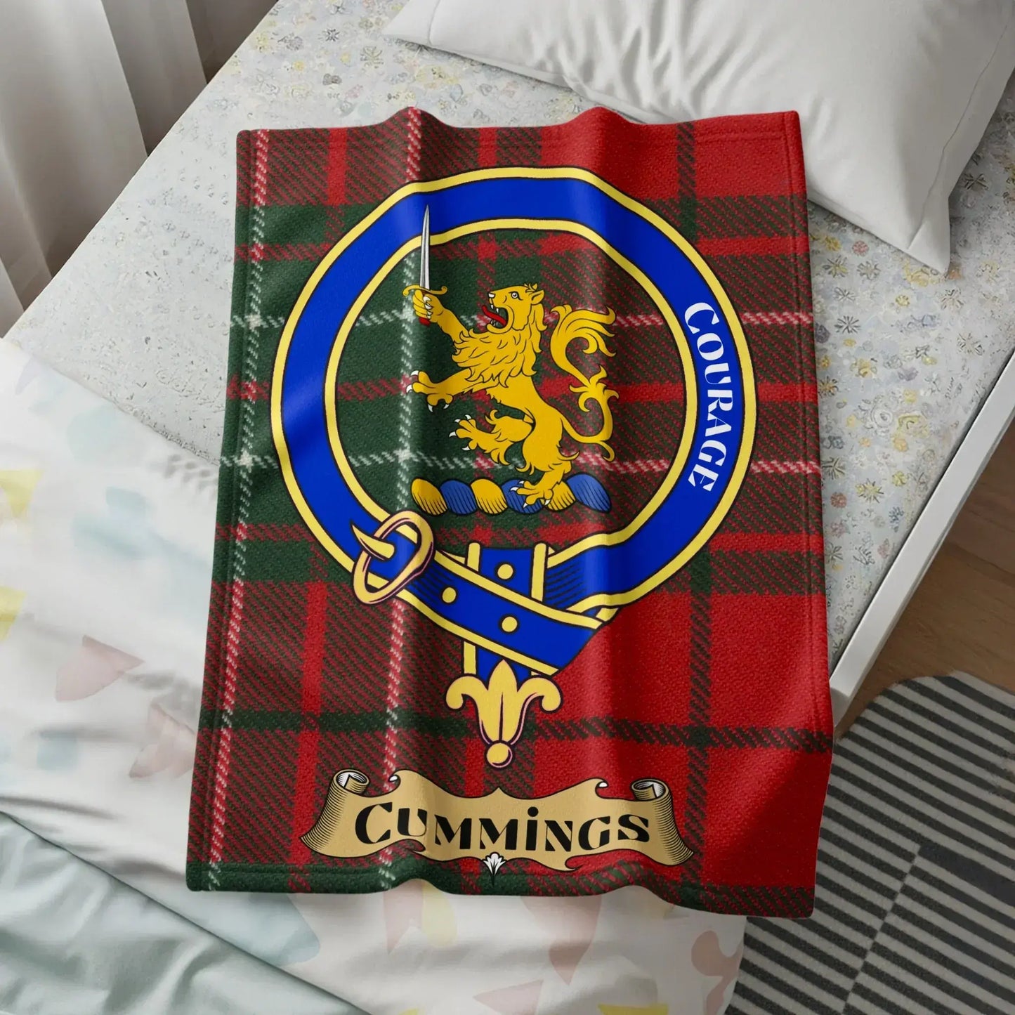 Courage Lion Emblem Clan Tartan Cummings product