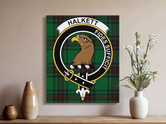 Halkett Scottish Clan Badge Crest Poster Canvas Wrap - Celtic Ancestry Gifts