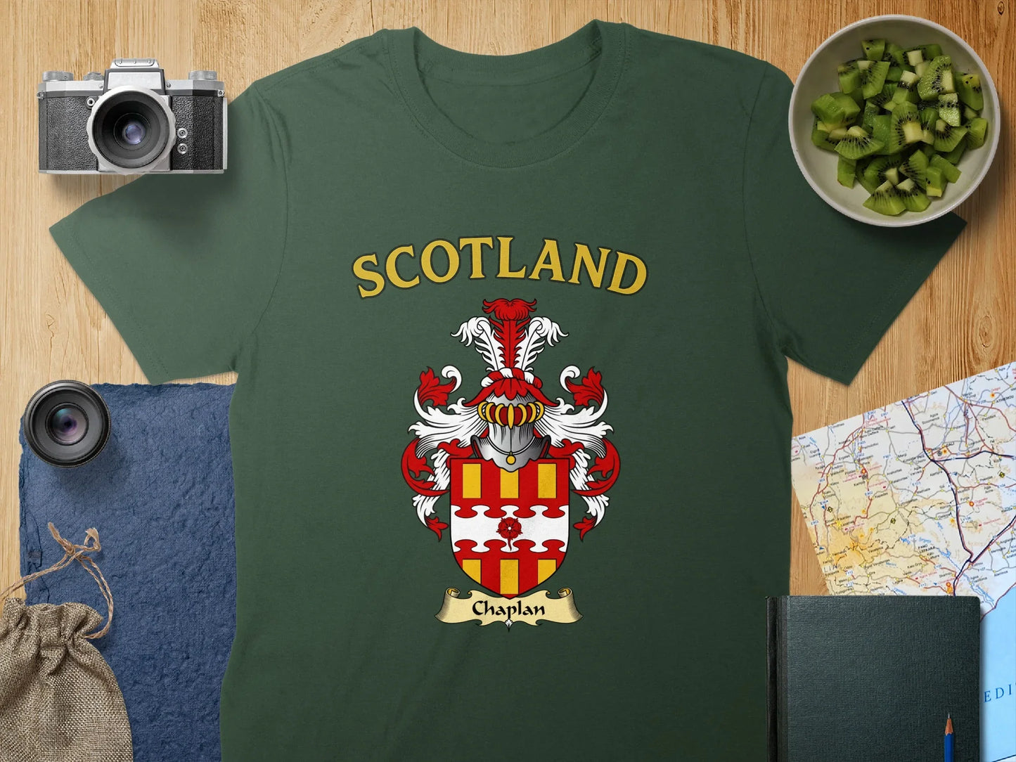 Scotland Chaplin Family Crest Emblem Graphic T-shirt product