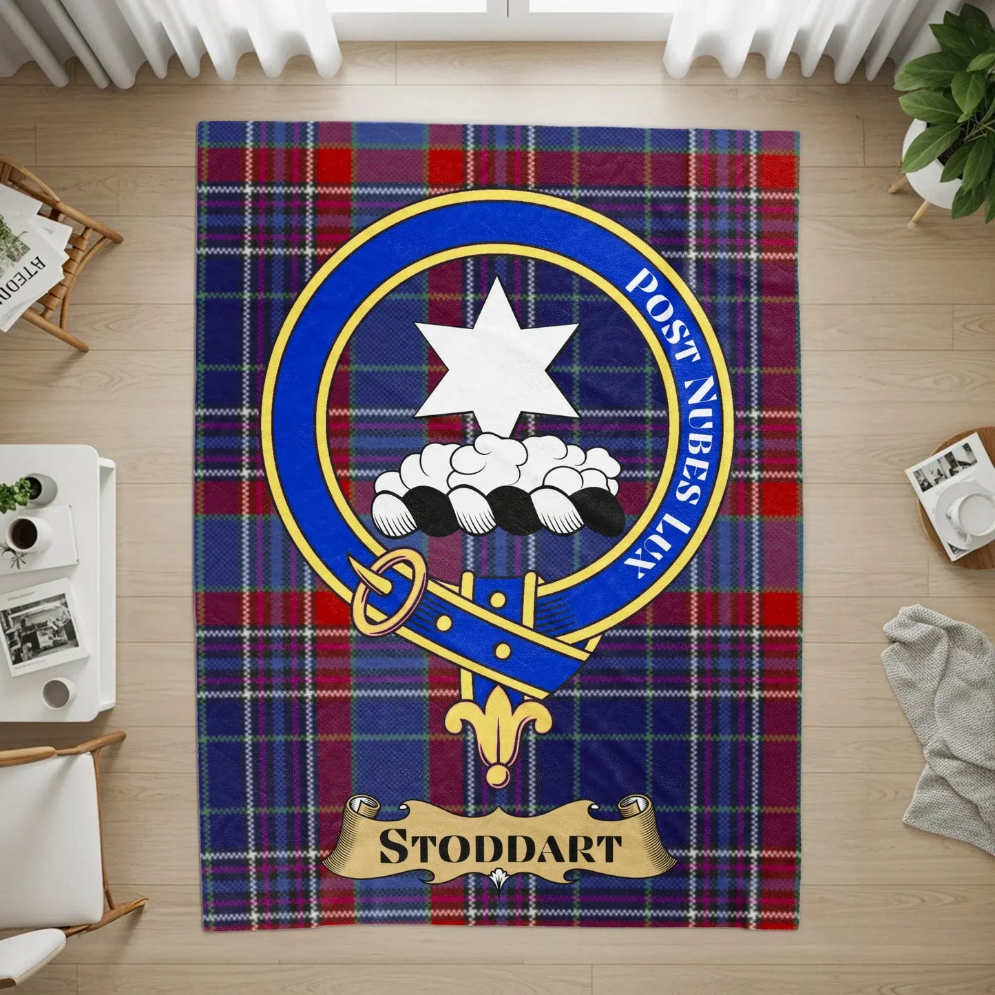 Stylish Tartan Design Stoddart Clan Insignia Rug product