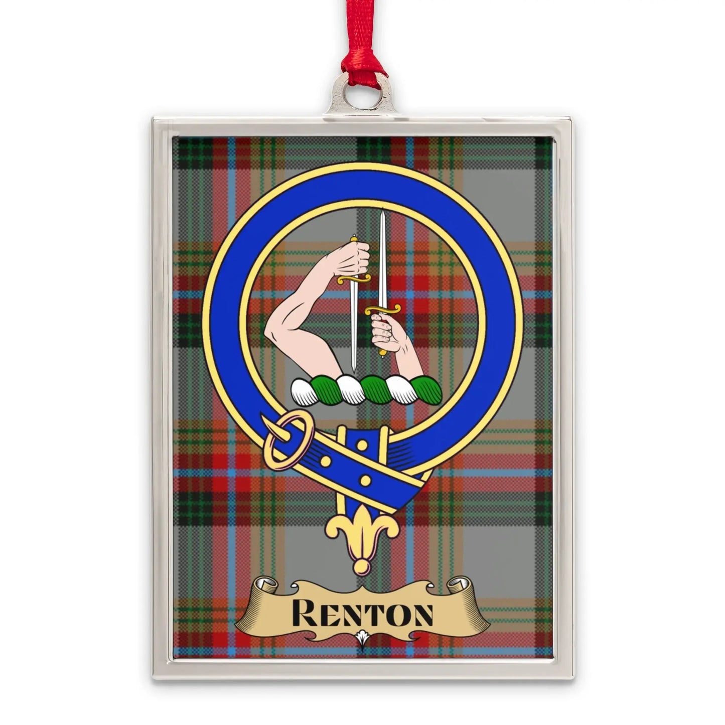 Renton Crest Plaid Design Rectangular Ornament product type
