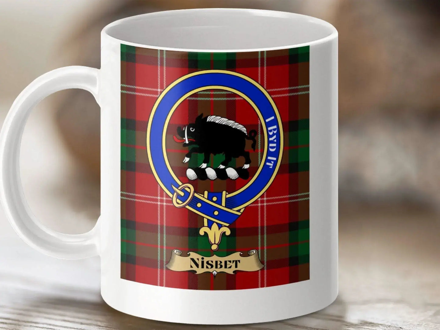 Clan Nisbet Plaid Crest Coffee Mug product type