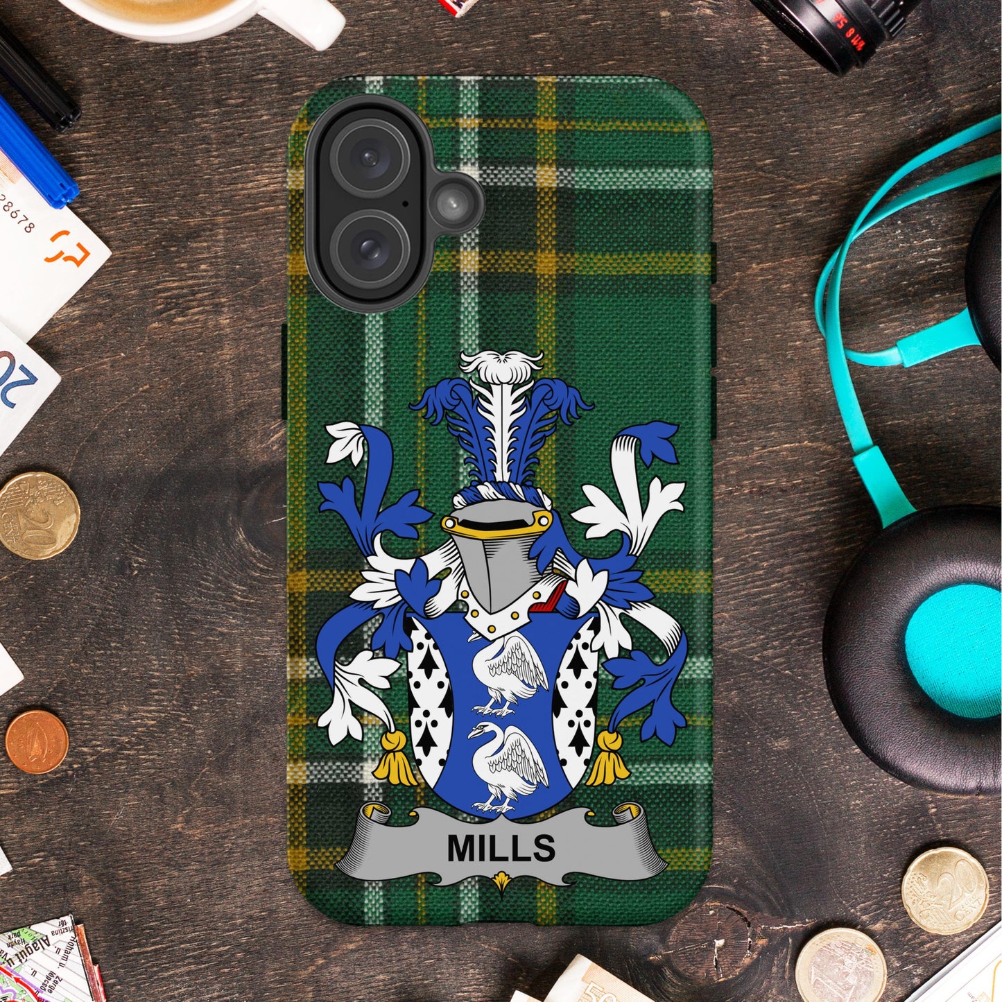 Personalized Family Crest Plaid Design Phone Case product type