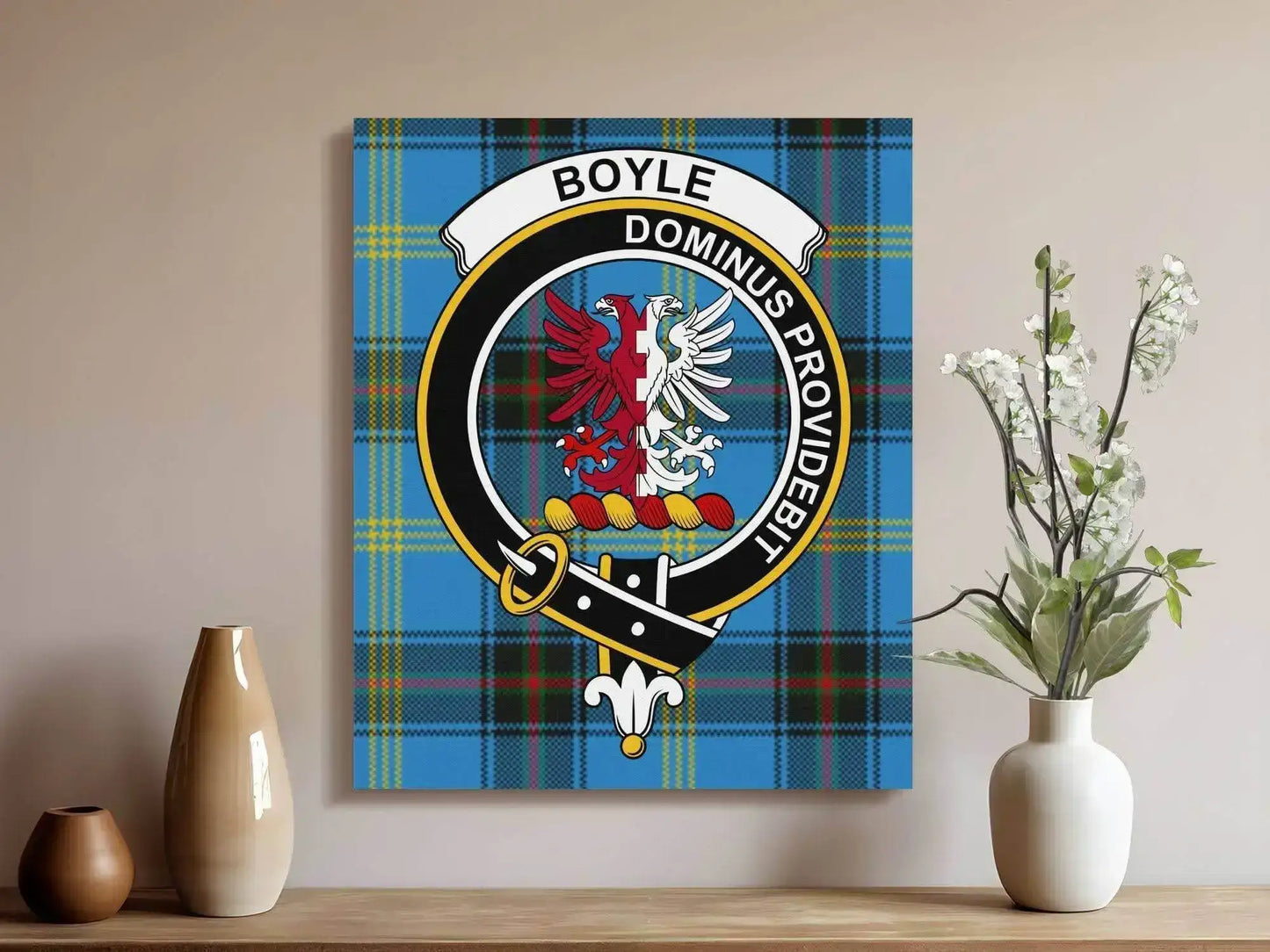 Boyle Scottish Tartan Crest Canvas Wrap - Celtic Ancestry Gifts