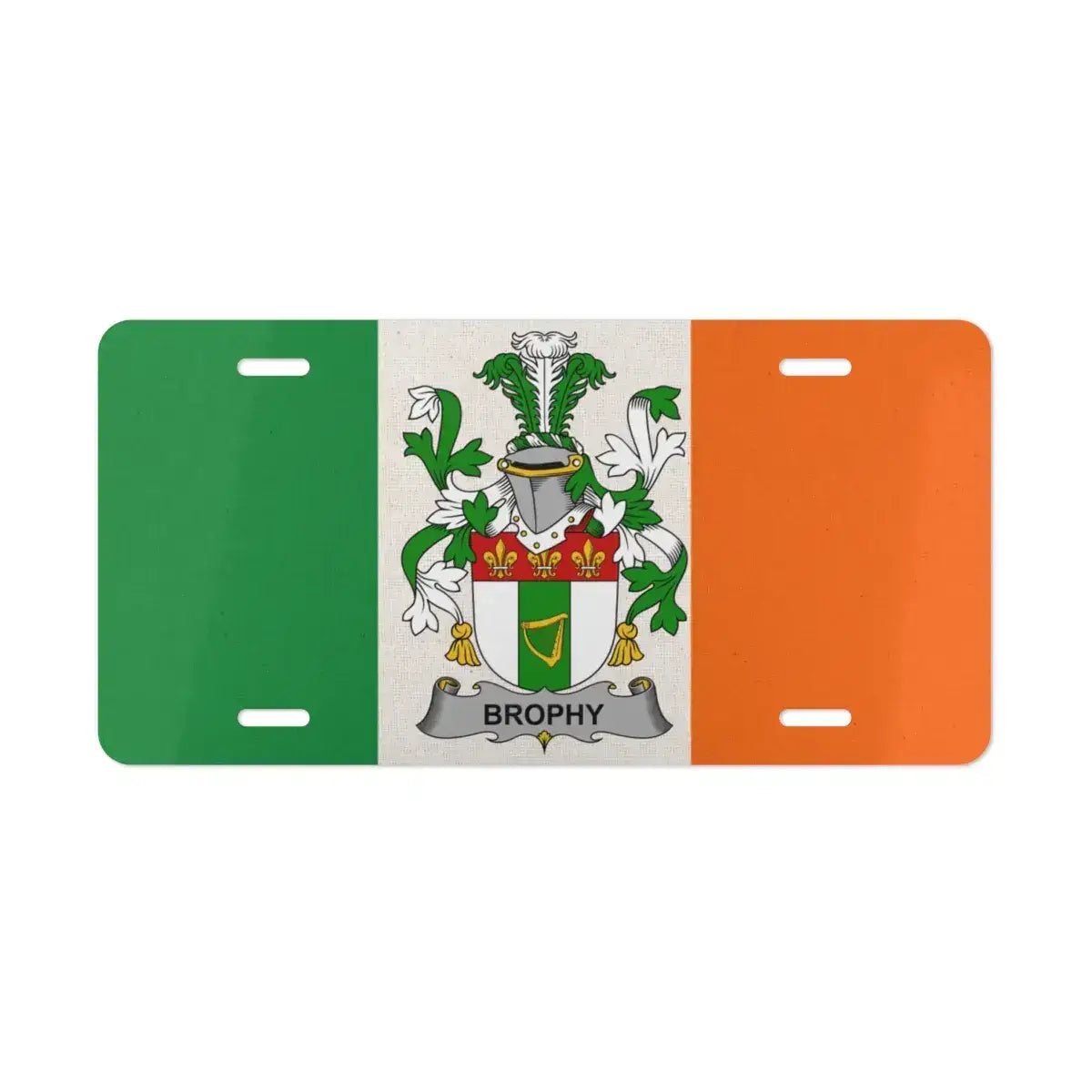 Irish Flag Coat-of-Arms Brophy License Plate product