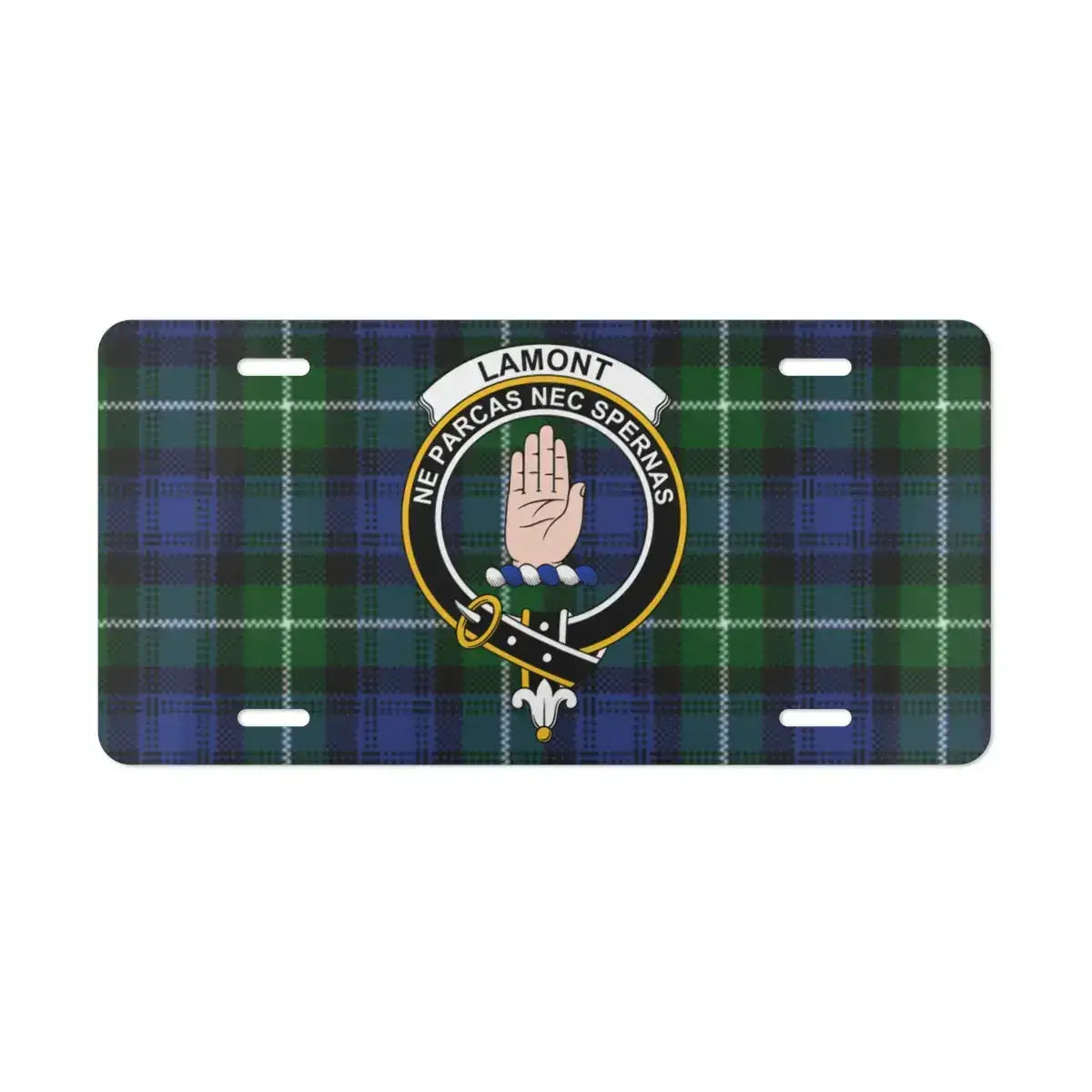 Lamont Crest Tartan Style Car License Plate product