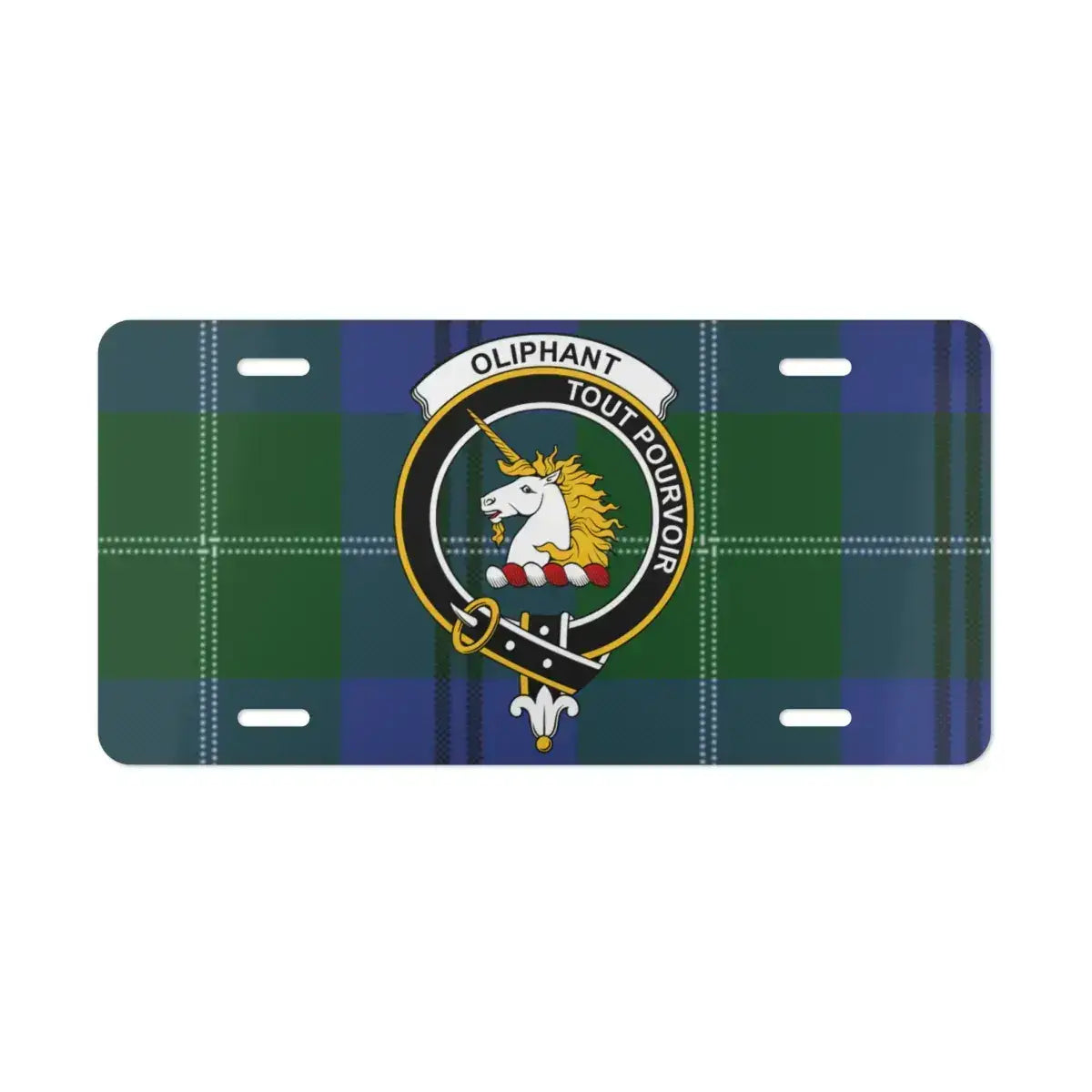 Oliphant Tartan License Plate Emblem Display product