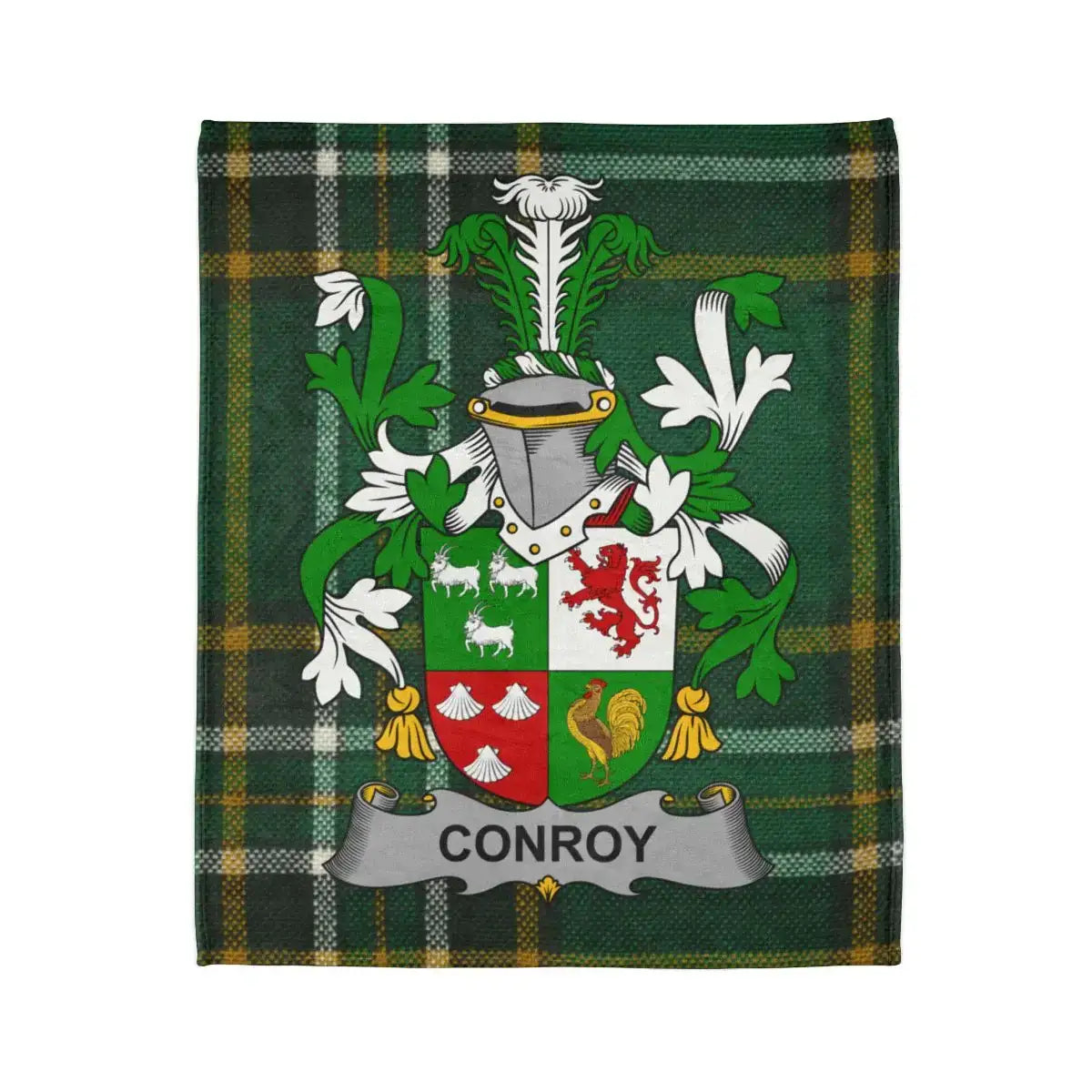 Conroy Family Crest Green Tartan Blanket