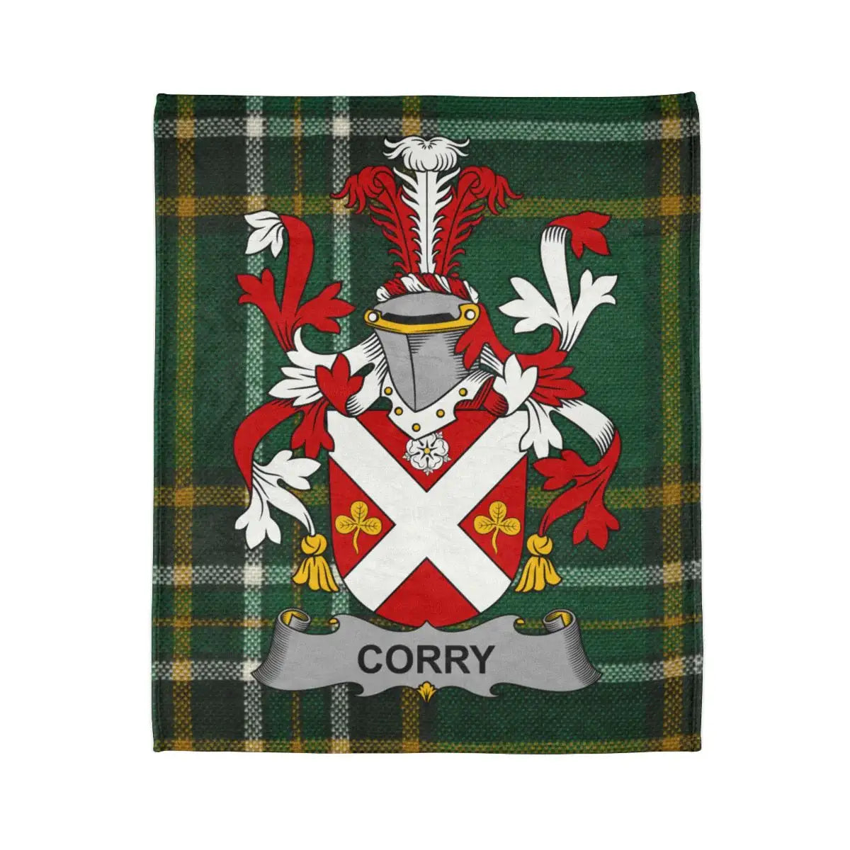 Corry Family Crest Tartan Background Blanket