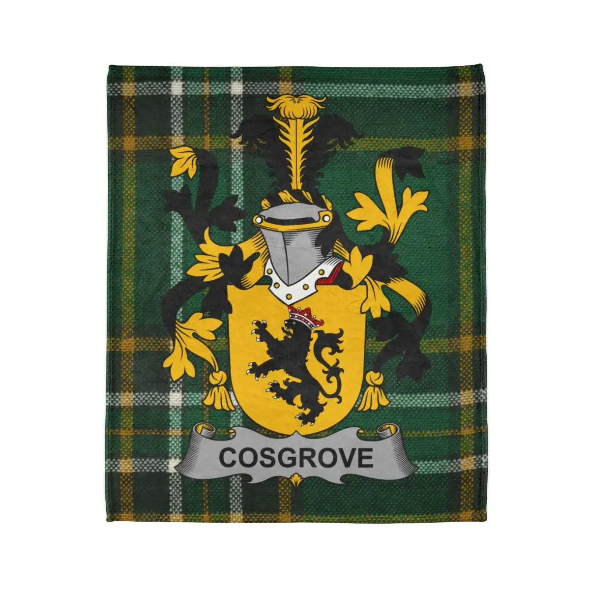 Cosgrove Family Crest on Plaid Background Blanket