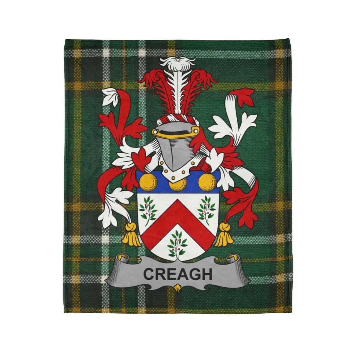 Creagh Family Crest Plaid Blanket Design Accessory