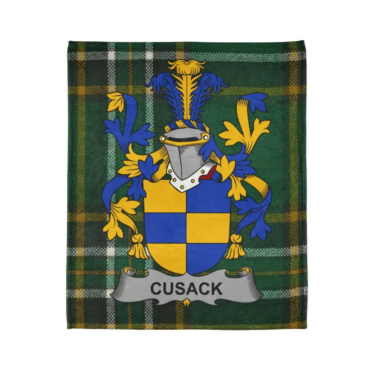 Cusack Crest Plaid Tartan Family Shield Blanket