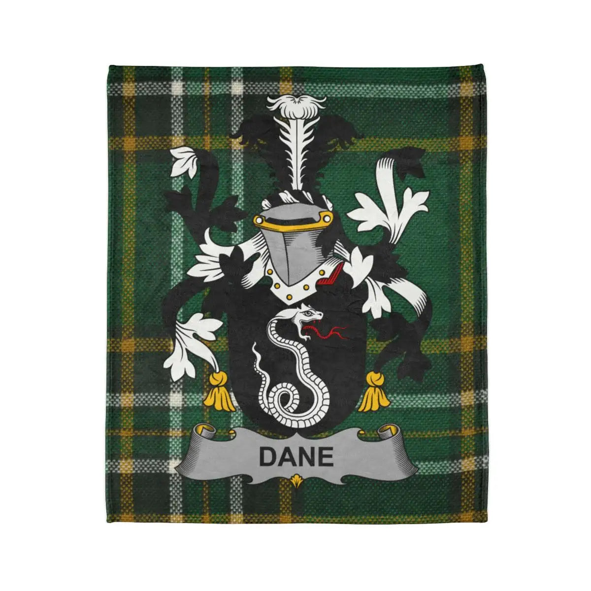 Dane Family Crest Tartan Plaid Blanket