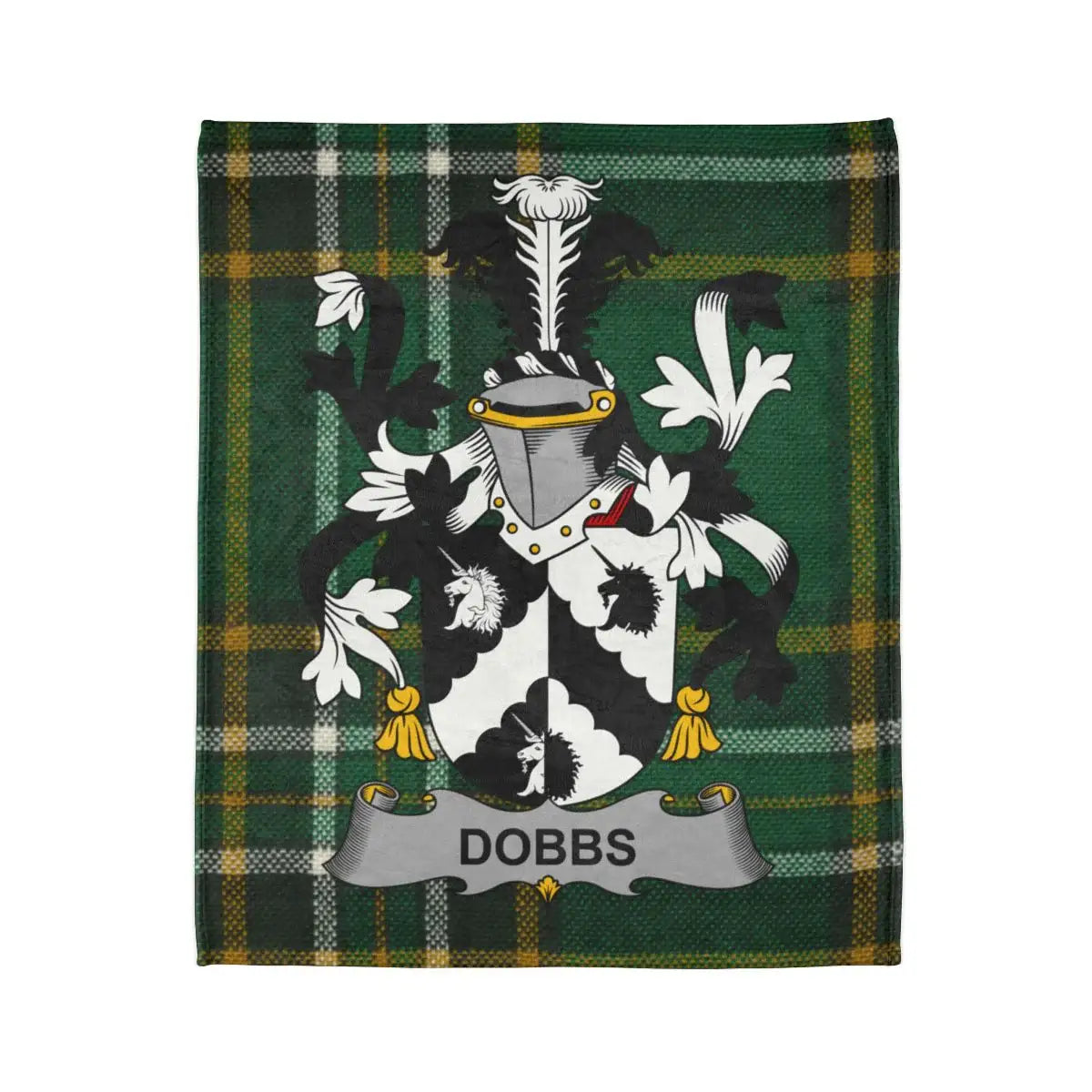Dobbs Family Crest Plaid Background product