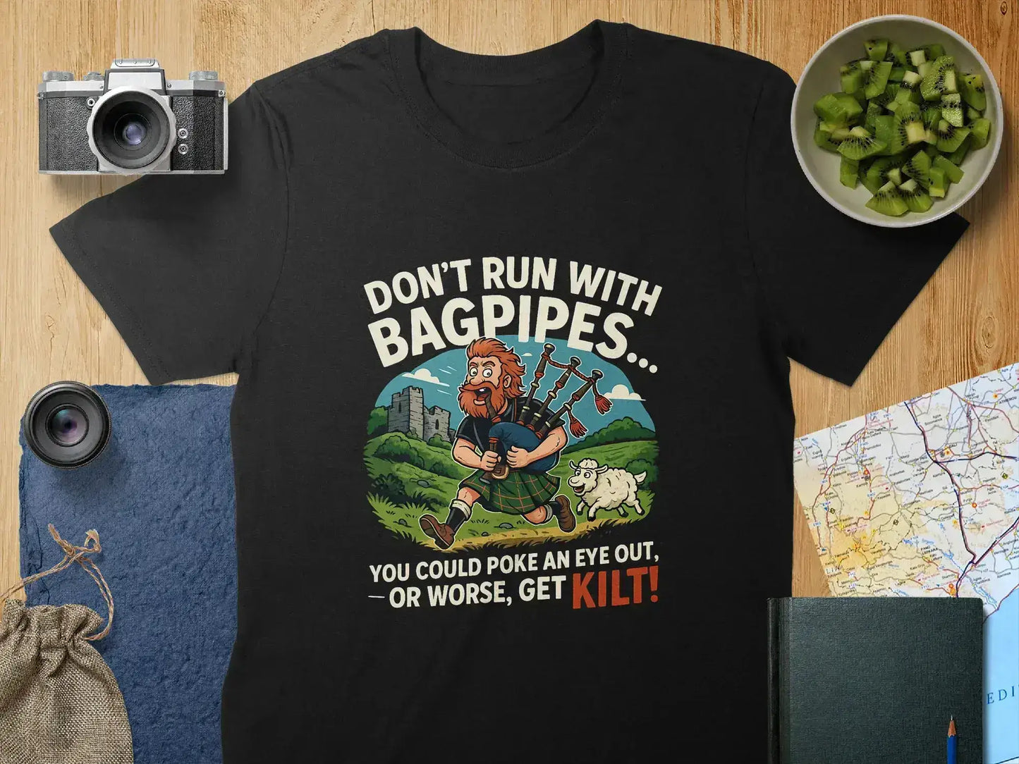 Don't Run With Bagpipes Get Kilt Funny T-shirt product type