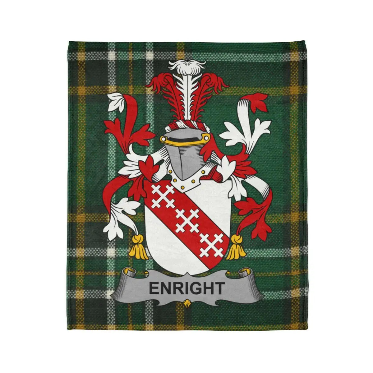 Enright Family Crest Plaid Blanket Colorful Design